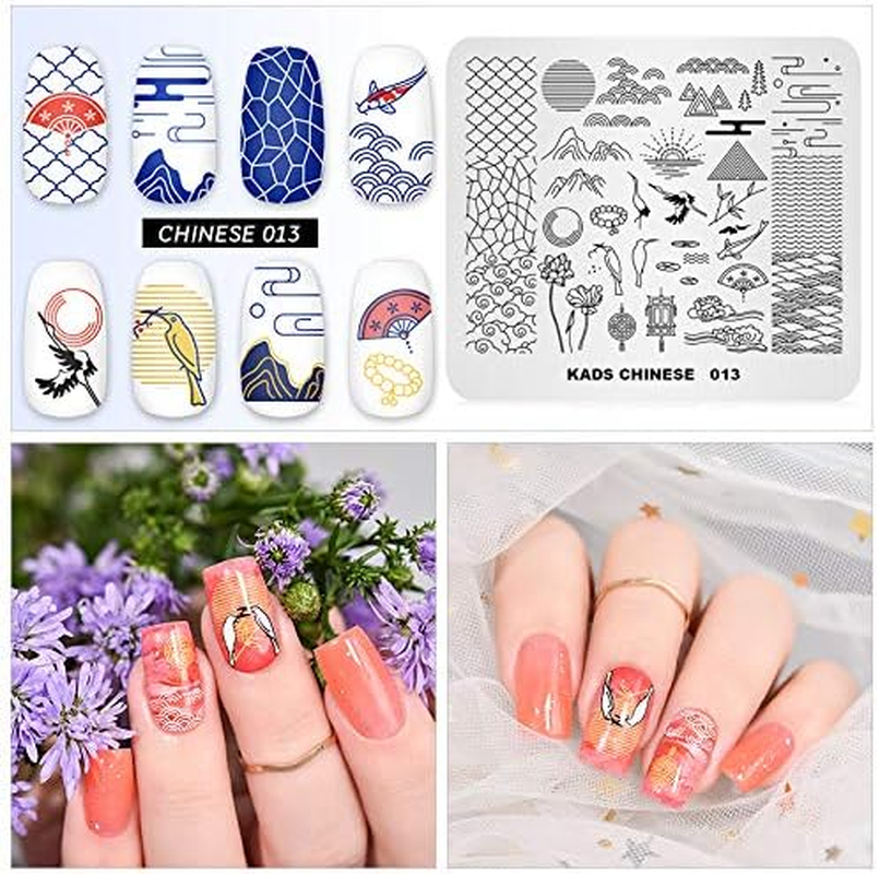 Alexnailart Nail Art Stamping Plate Chinese Style Summer Template Image Plate Nail Art Tools (CN013)