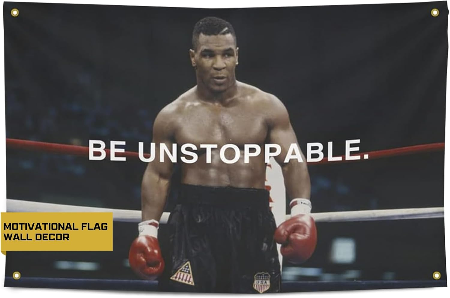 Mike Tyson Be Unstoppable. Flag Motivational Fitness Inspirational Workout Home Gym Wall Decor College Dorm Man Cave 3X5 Feet Flag Banner Cool Gym Motivation Boxing Poster Cool Cool Flags Motivational Wall Art College Dorm Banner Cool Wall Decor Men image number 3