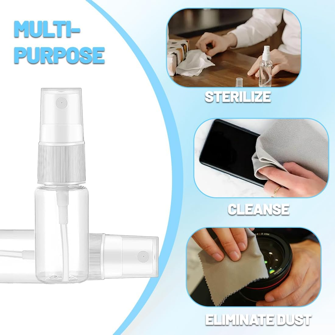 GGUFAY 10 X 10 Ml Spray Bottle, Small, Cosmetic Mist Bottle Atomiser, Spray Bottle, Transparent Empty Fine Mist Spray Bottle, Travel Atomiser Mini Spray Bottle, for Perfumes, Water Alcohol image number 4