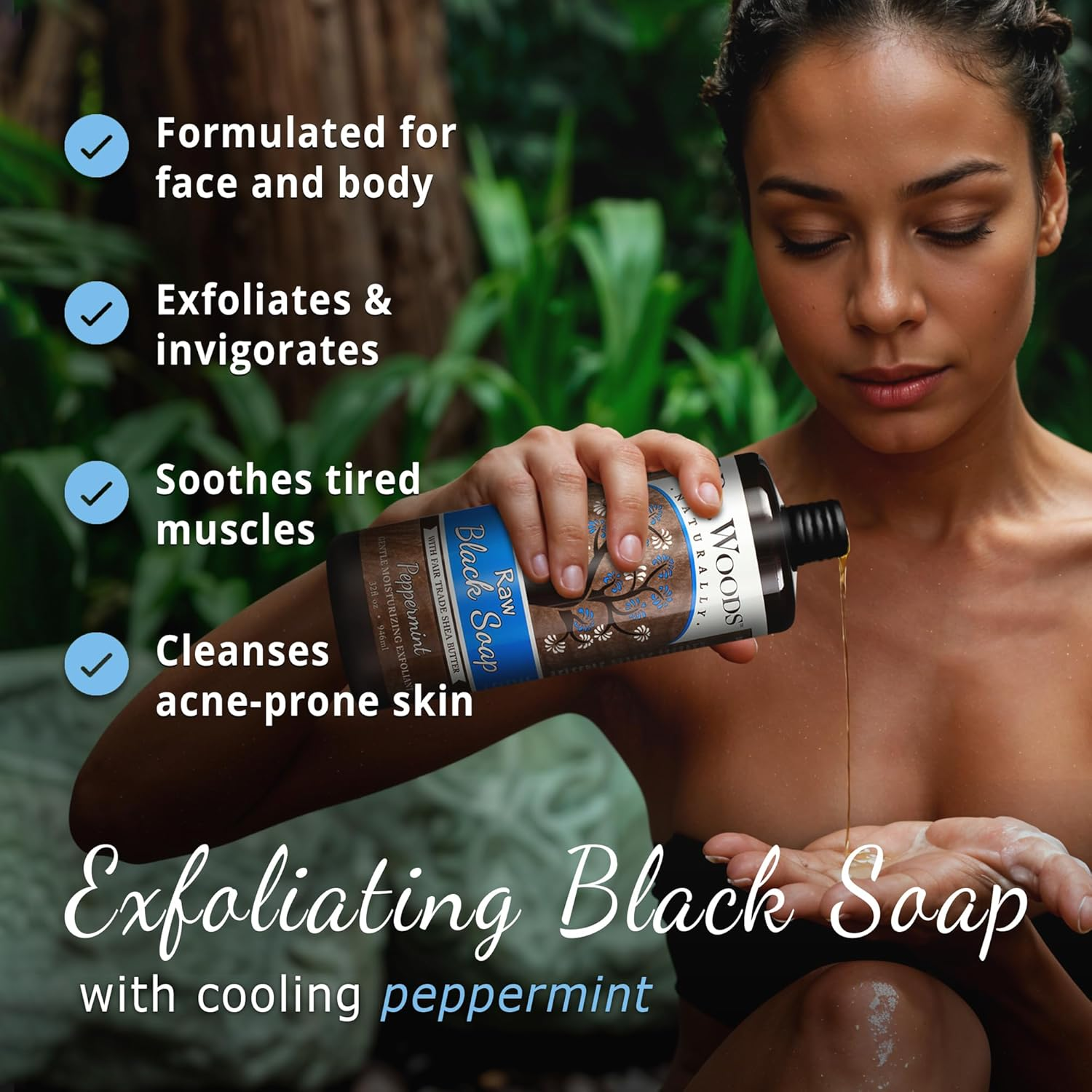 Dr. Woods Naturals Black Soap - Shea Vision - Peppermint - 950Ml image number 4