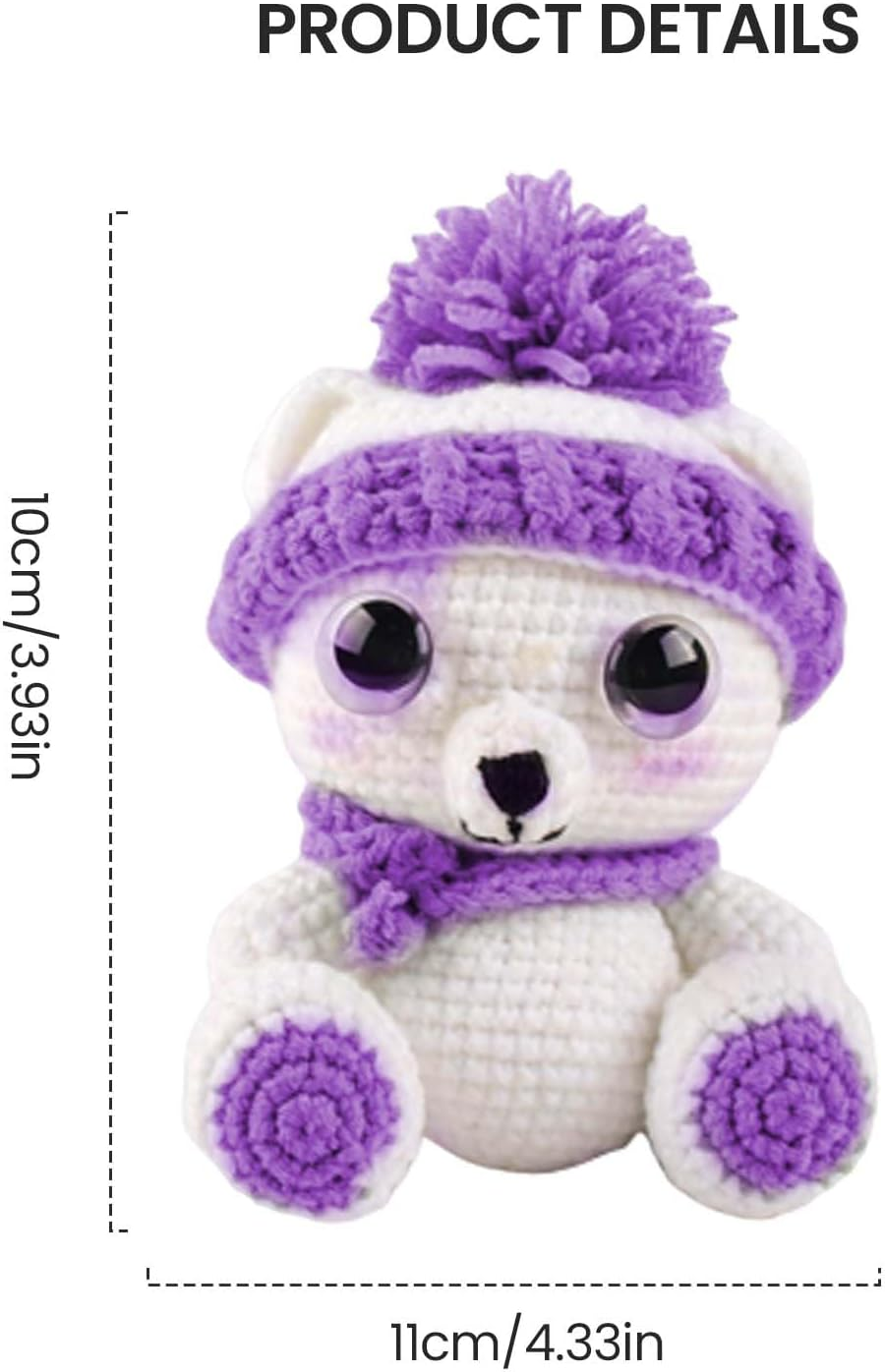 Complete Crochet Kits for Beginners, Bear Crochet Kit, Include Video Tutorial, Crochet Kit, Beginners for Adults（Purple） image number 4