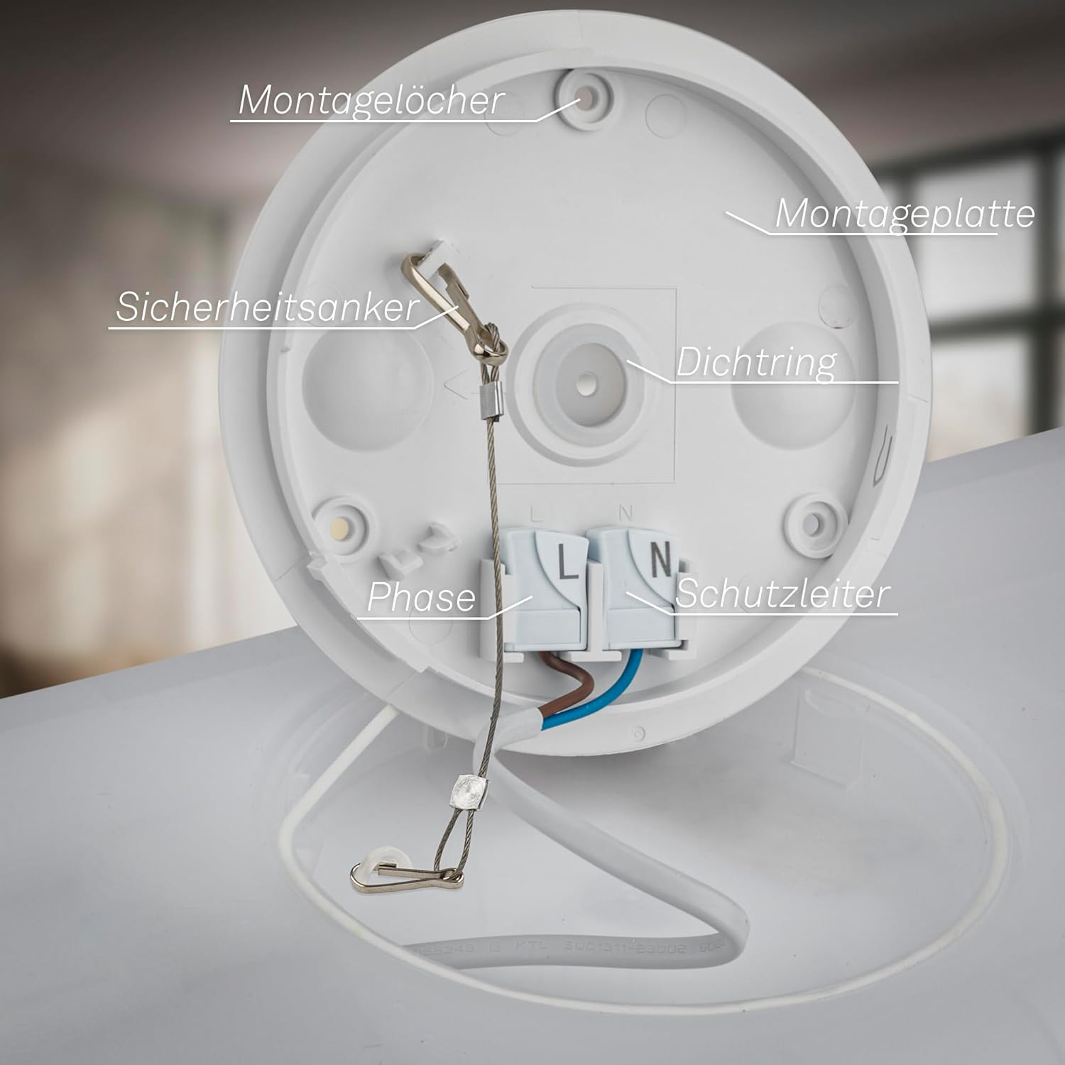 BRILONER - LED Ceiling Light, Indirect Light, Flat, Neutral White Light, LED Bulb, Ceiling Lamp, Living Room, Kitchen, Ceiling Lighting, Hallway, 29 X 29 X 3 Cm, White image number 4