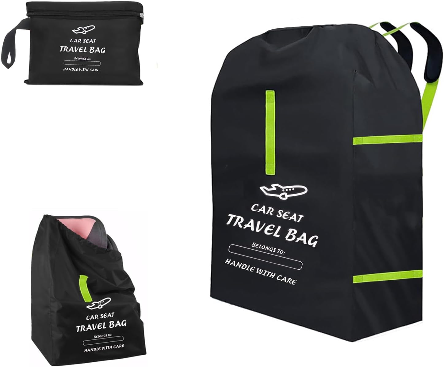 Bestbless Stroller Travel Bag, Portable Pram Bag for Airplane, Car Seat Travel Bag, Large Pushchair Cover with Shoulder Strap, Waterproof Gate Check Bag for Infant Strollers (L) image number 3