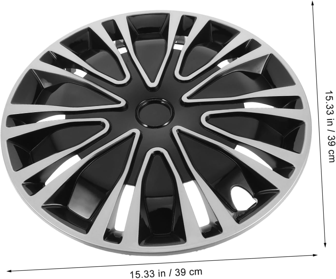 SOPOTUTU Automotive Wheel Hub Covers 18.3-Inch Silver Black Decorative Hubcaps Replacement for Steel Rims Universal Car Wheel Caps Accessories image number 2