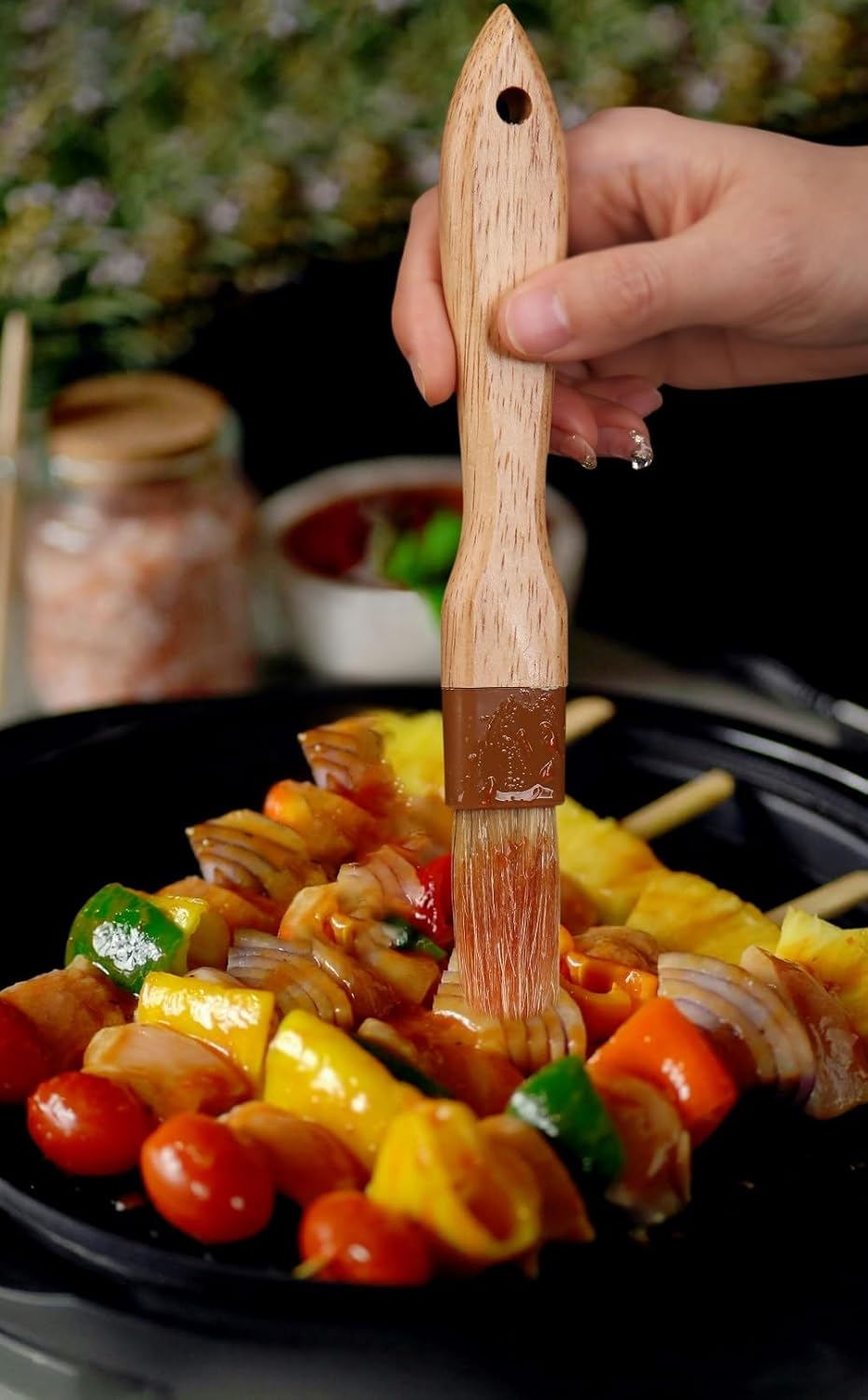 3-Piece Natural Bristle Pastry and Basting Brush Set with Wooden Handles &ndash; Ideal for Cooking, Baking, BBQ, and Kitchen Basting image number 4