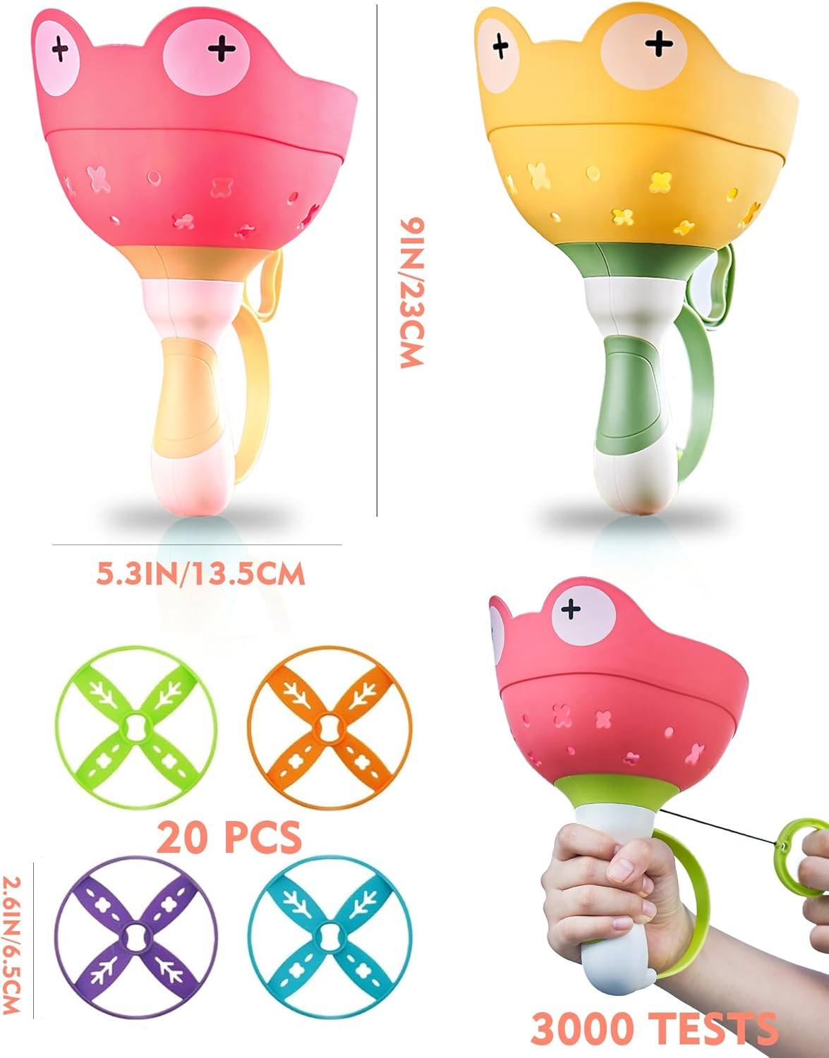 2-Pack Outdoor Toys for Kids Ages 3-12 Flying Disc Launcher Toys Backyard & outside Catching Games Fun & Safe Yard Toys with 20 Discs for Children'S Active Play image number 4