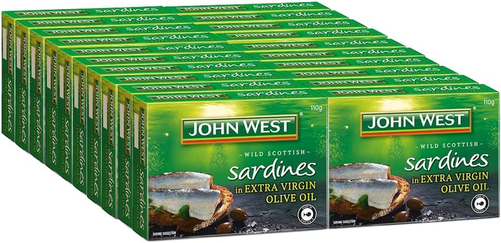 John West Wild Scottish Brisling Sardines in Extra Virgin Olive Oil 20 X 110 G image number 2