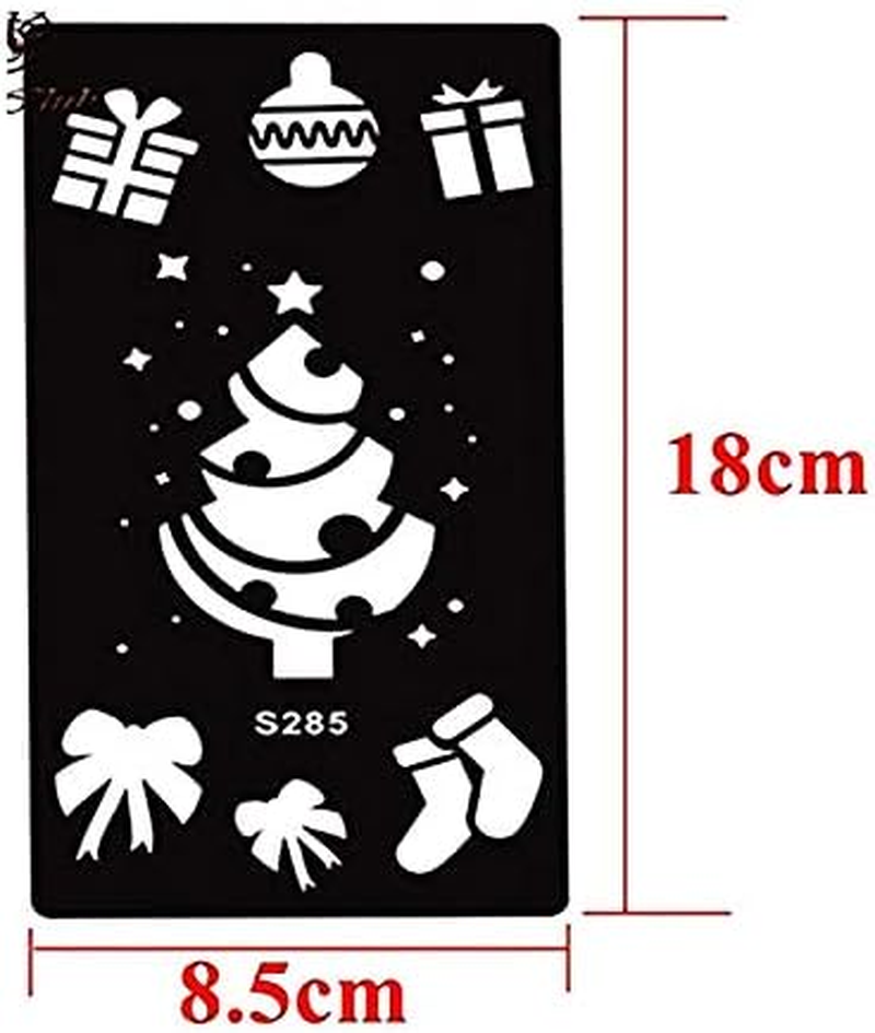 Xmasir 6 Sheet Xmas Glitter Tattoo Stencils for Kids Christmas Party Decoration Chlidren Drawing Templates Christmas Temporary Tattoo 7.08'' X 3.35'' image number 6