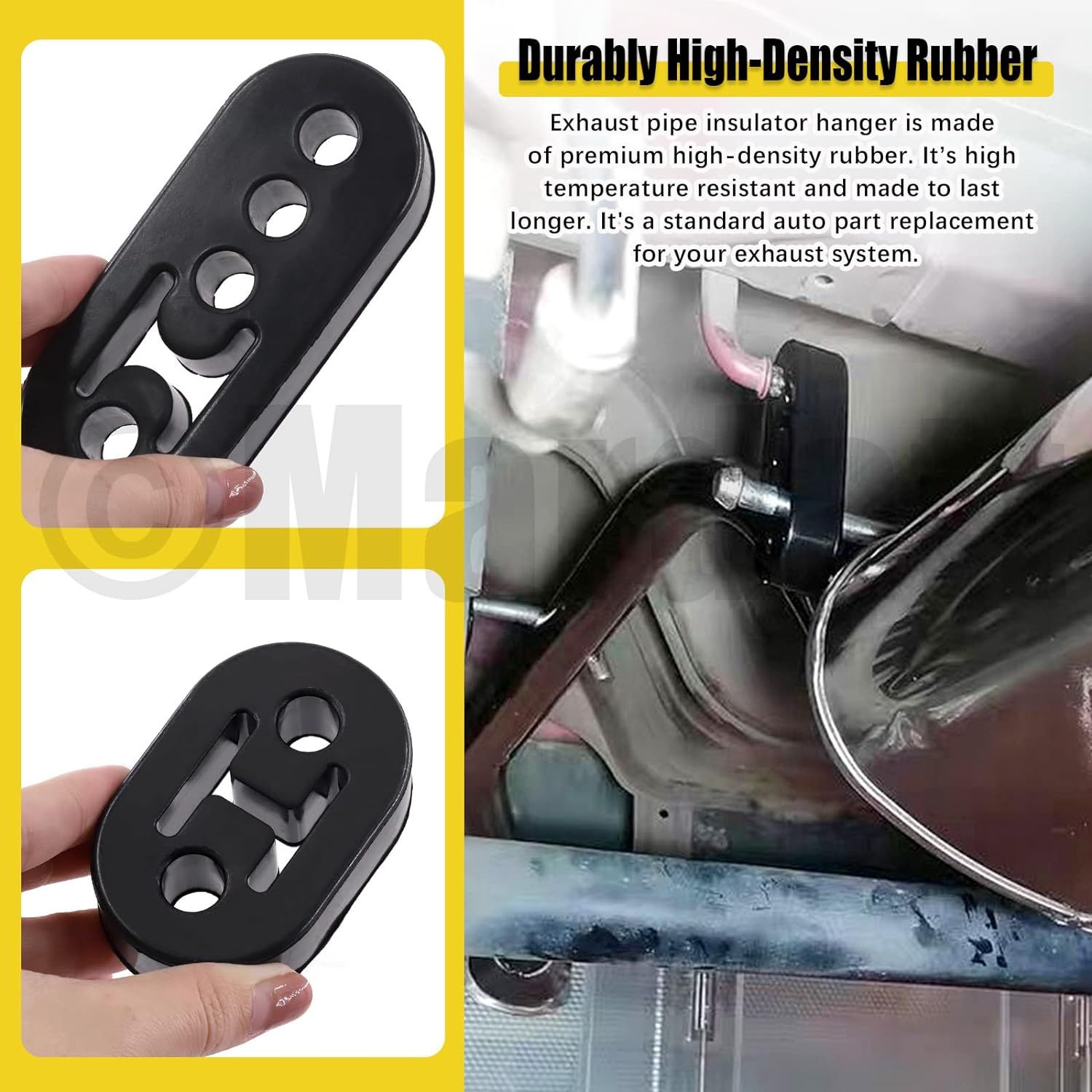 6 Pcs 2/4 Holes Exhaust Hanger Rubber Muffler Hanger with 90 Degree Exhaust Hanger Rod, Insulator Muffler Bracket Mount for Car Truck Jeep image number 3