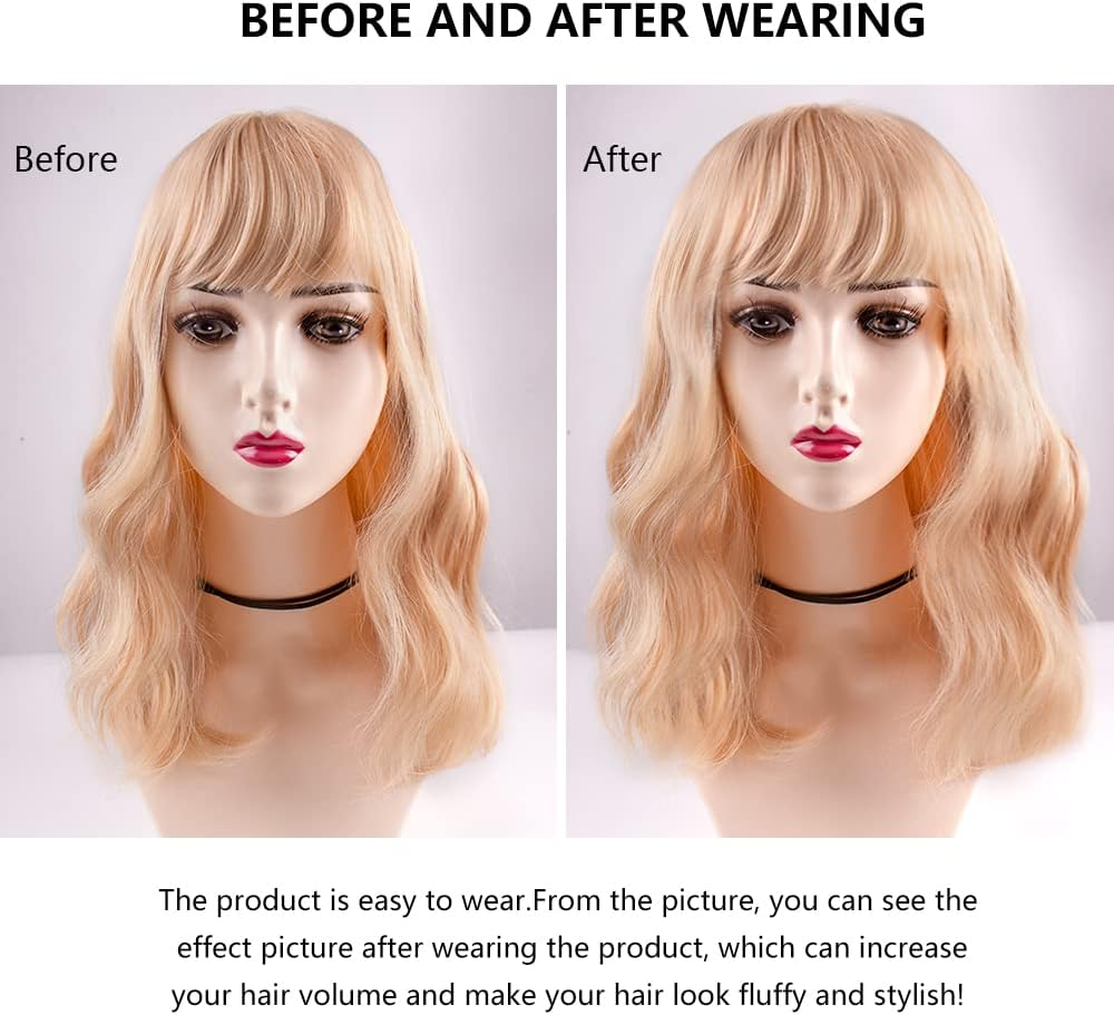 RESERVEDAZZLE 2PCS 4" Short Thick Hairpieces Adding Extra Hair Volume Clip in Hair Extensions Hair Pad Hair Topper for Thinning Hair Women Cushion High Hair (Dark Brown&Light Auburn Mixed4-30) - Burgundy image number 6