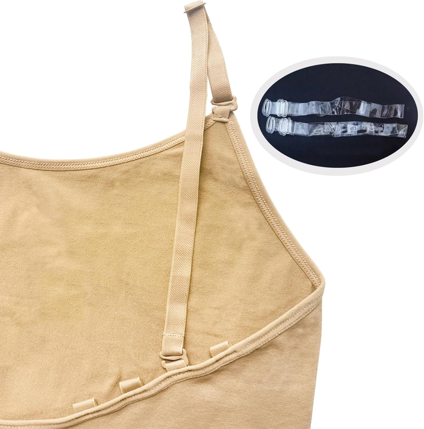 Deesorxin Nude Leotard Seamless Ballet Leotards for Girls Camisole Undergarment with Adjustable Straps for Dance Ballet Gymnastics image number 4