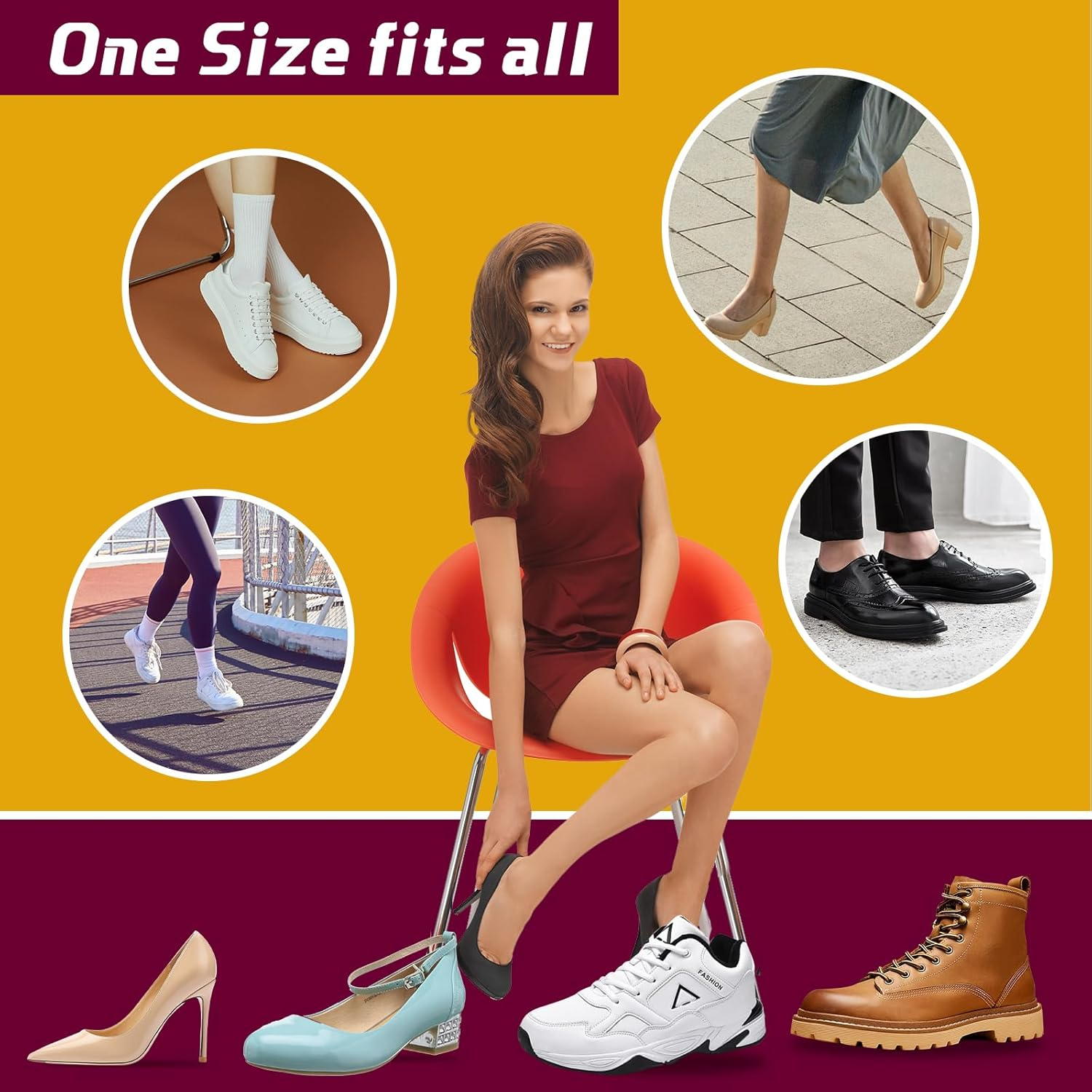 Ball of Foot Cushions Heel Inserts, Anti-Slip Metatarsal Pads for Women, One Size Fit All Foot Pad Insoles, Foot Pain Relief and Comfort Reusable Shoes Forefoot Gel Insoles for Loose Shoe, Blisters, Calluses-3Pairs, Black - Beige image number 2