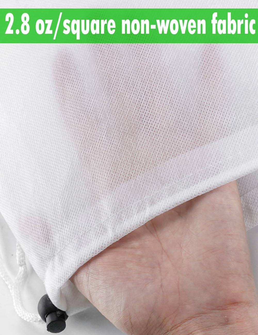 TOYPOPOR 4 Packs Plant Covers Freeze Protection, 32"X47" 2.8Oz/Yd&sup2; Heavy Duty Winter Cold Weather Frost Cloth Blankets, Garden Warm Jacket Bags with Drawstring Design for Outdoor Shrub Bush Fruit Tree image number 1