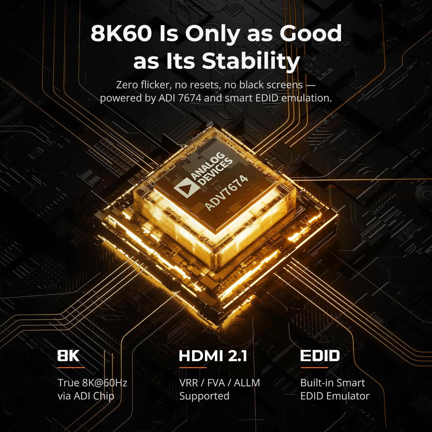 Tesmart 8K@60Hz HDMI KVM Switch 2 Computers 1 Monitor, USB 3.0 HDMI KVM Switch 2 Ports 4K@144Hz, Support EDID, Gigabit Network, Hotkey Switch, Audio & Mic with All Input Cables image number 2