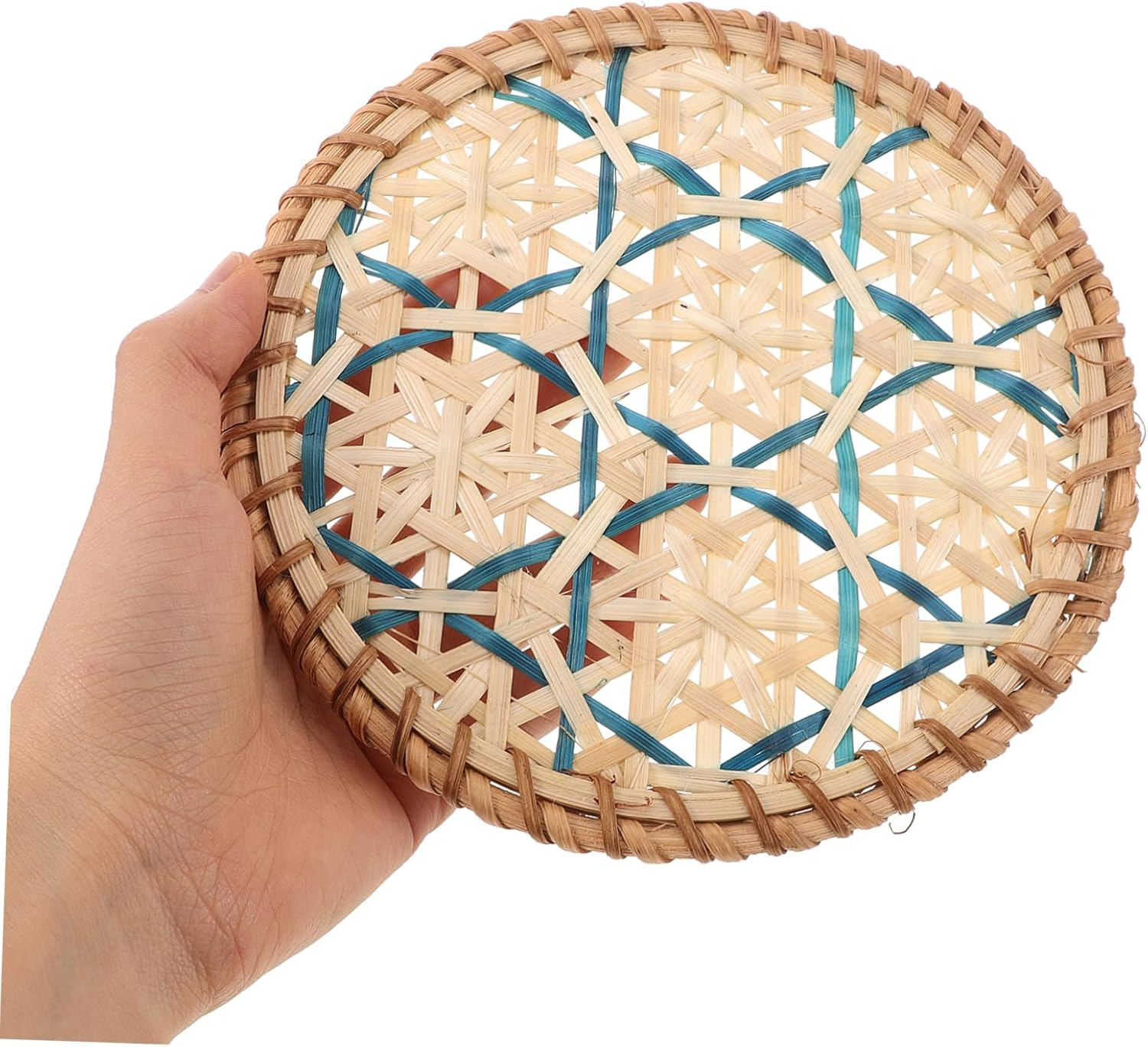 Rustic Woven Rattan Coaster Heat Insulation Mat for Coffee Bar Tea Cup Holder image number 6