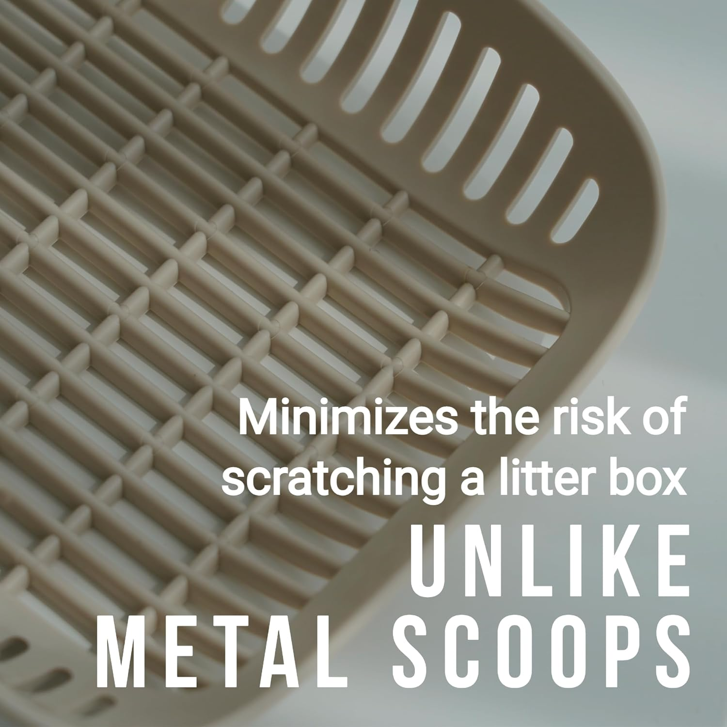 CATSTAG Typec Cat Litter Scoop - Small Holes (0.17In) Big Size Scooper - Long Handle & Easy Cleaning - Hanger for Litter Box