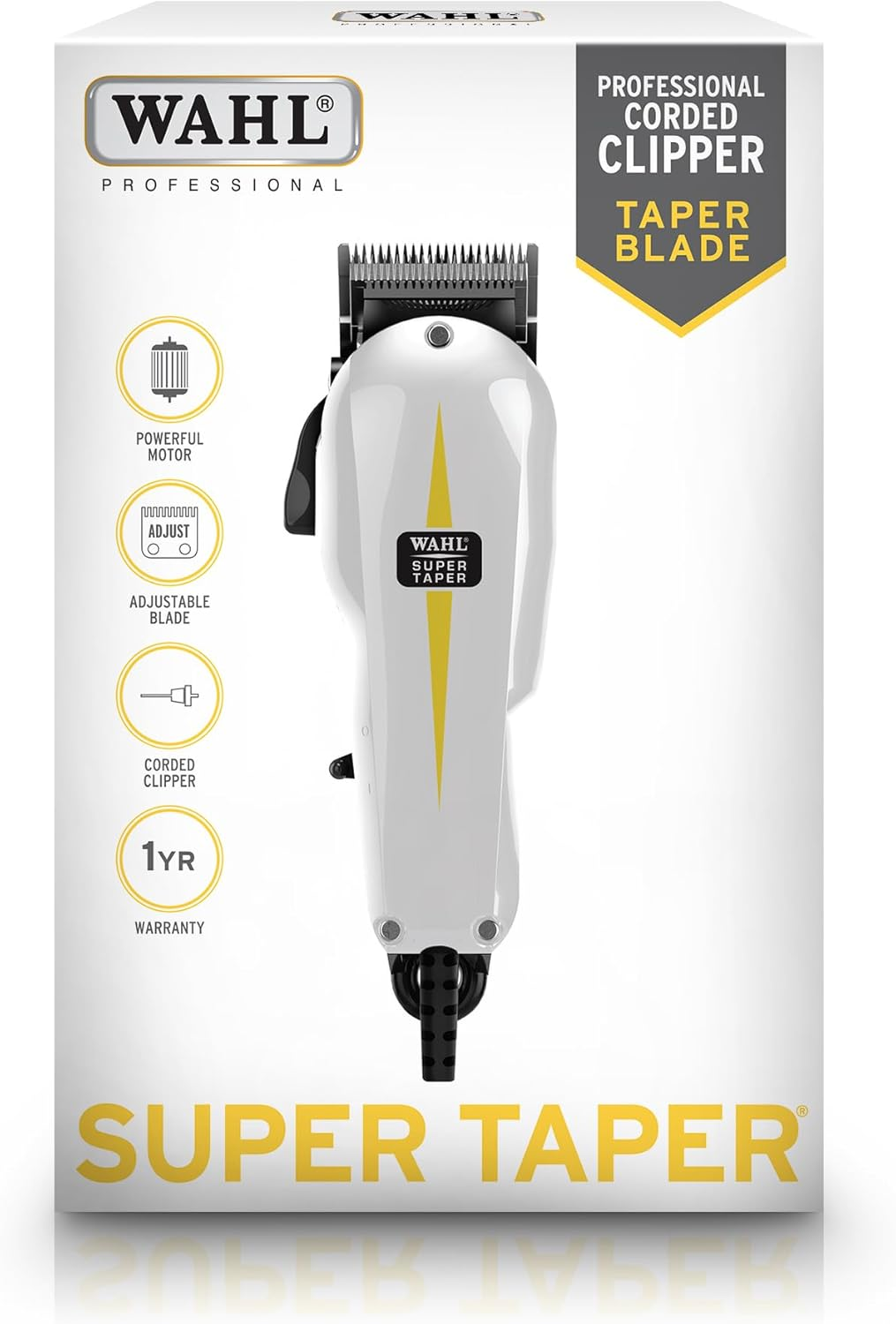 Wahl Professional Super Taper Corded Hair Trimmer with Bonus Wahl White Bag image number 5