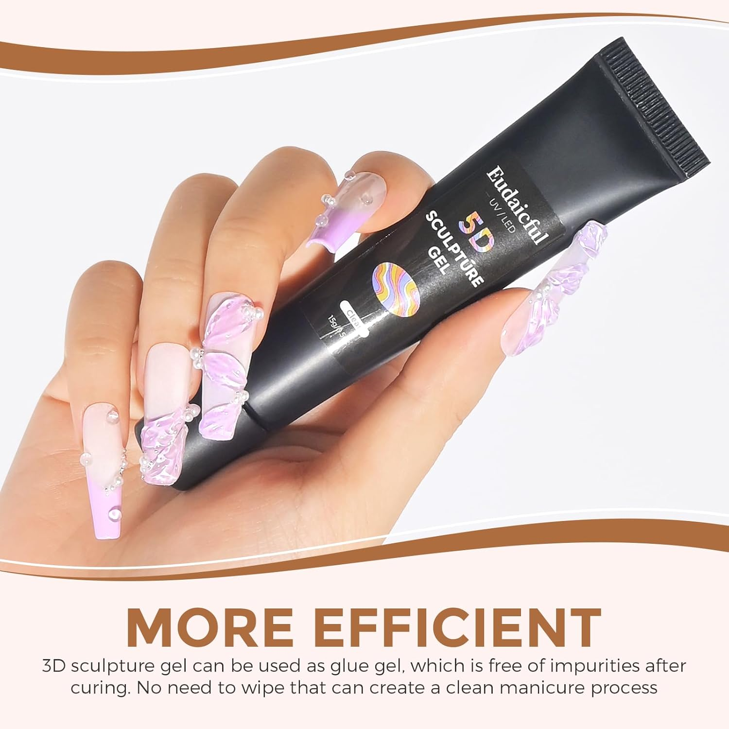 3D Sculpting Gel 15G No Wipe Clear for Nail Art, Carving Molding Candy Decoration Home DIY Manicure Charms image number 4