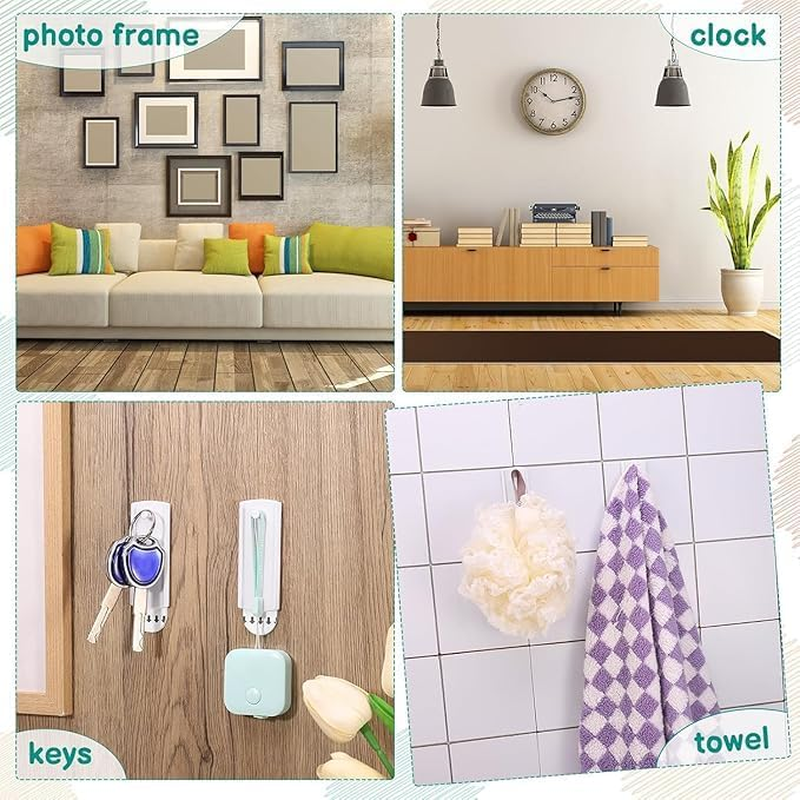 Large Universal Frame Hanger, 10 Hooks + 14 Adhesive Strips, Heavy Duty No Nail Damage-Free Hanging for Pictures, Mirrors, Art