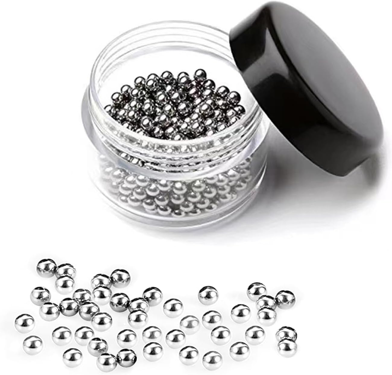 1000 Pieces Cleaning Beads, Stainless Steel Glass Cleaning Balls, Glassware Cleaning Beads, Wine Bottles Cleaning Beads, for Wine Bottle Carafe and Other Glassware image number 1