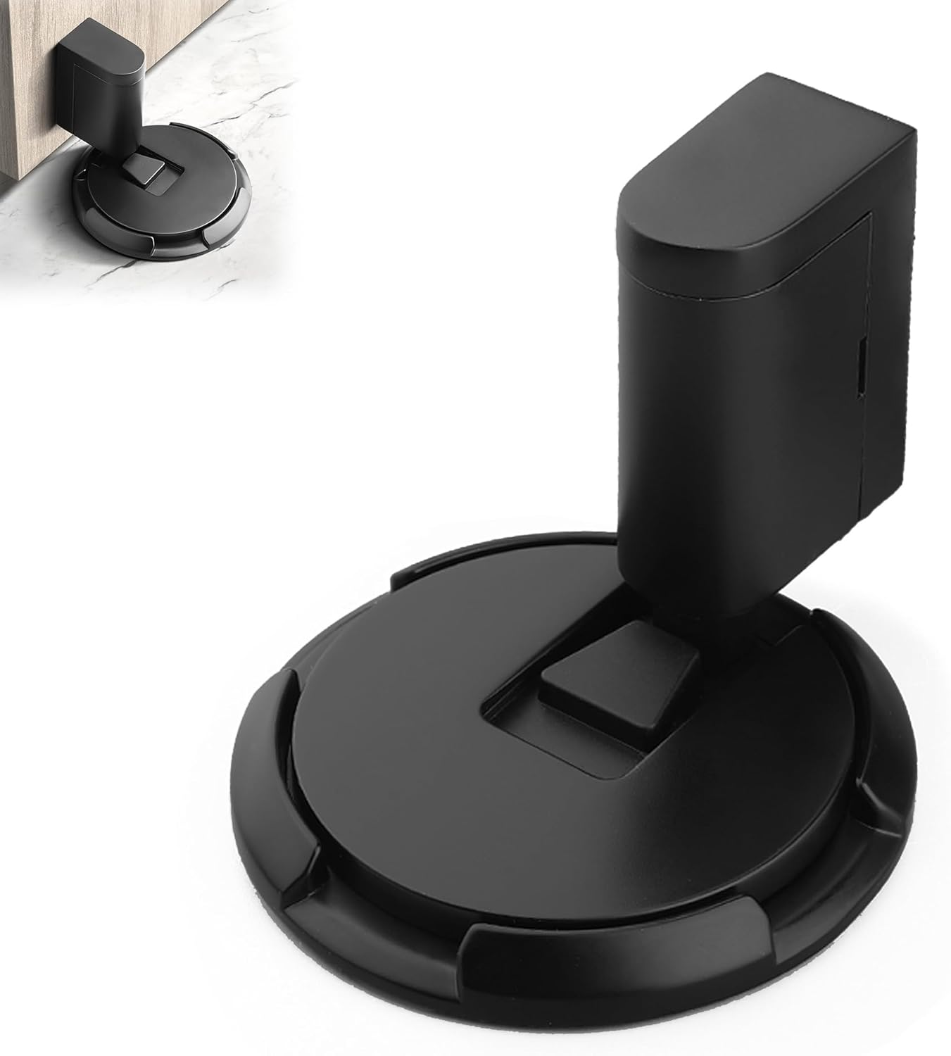 Mechanical Door Stopper - Upgrade with Removable Design, Adjustable Height for Door Gaps, Windproof, Easy Installation with Adhesive Pads or Screws (Golden)