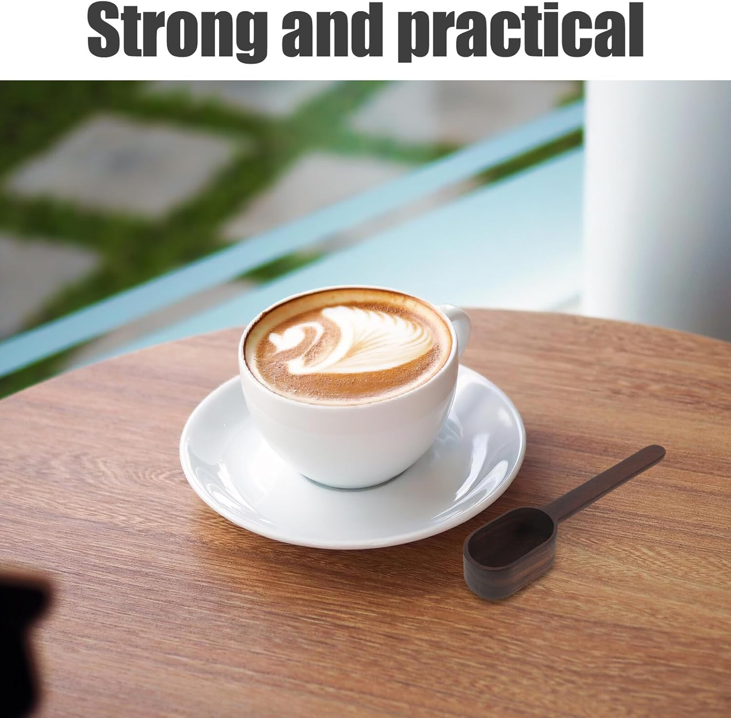 2Pcs Wood Coffee Bean Measuring Spoons Set Walnut Solid Wood Scoop for Ground Coffee and Espresso Small Kitchen Measuring Spoons for Tea Baking and Cooking image number 2