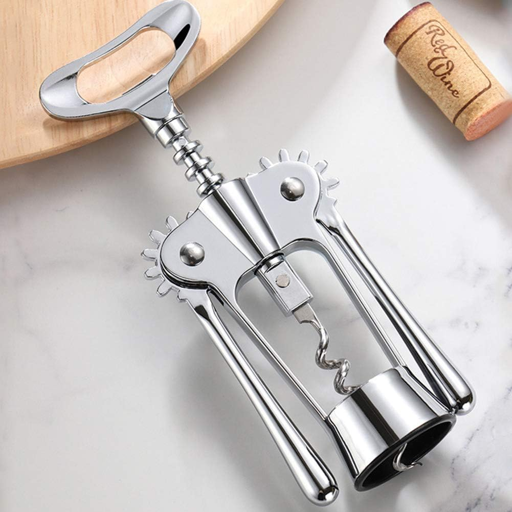 Wing Corkscrew, Wine Bottle Opener, Zinc Alloy Beer Opener, Nova Collection Kitchen Tools and Gadgets, Multifunction,Silver(Silver) image number 3