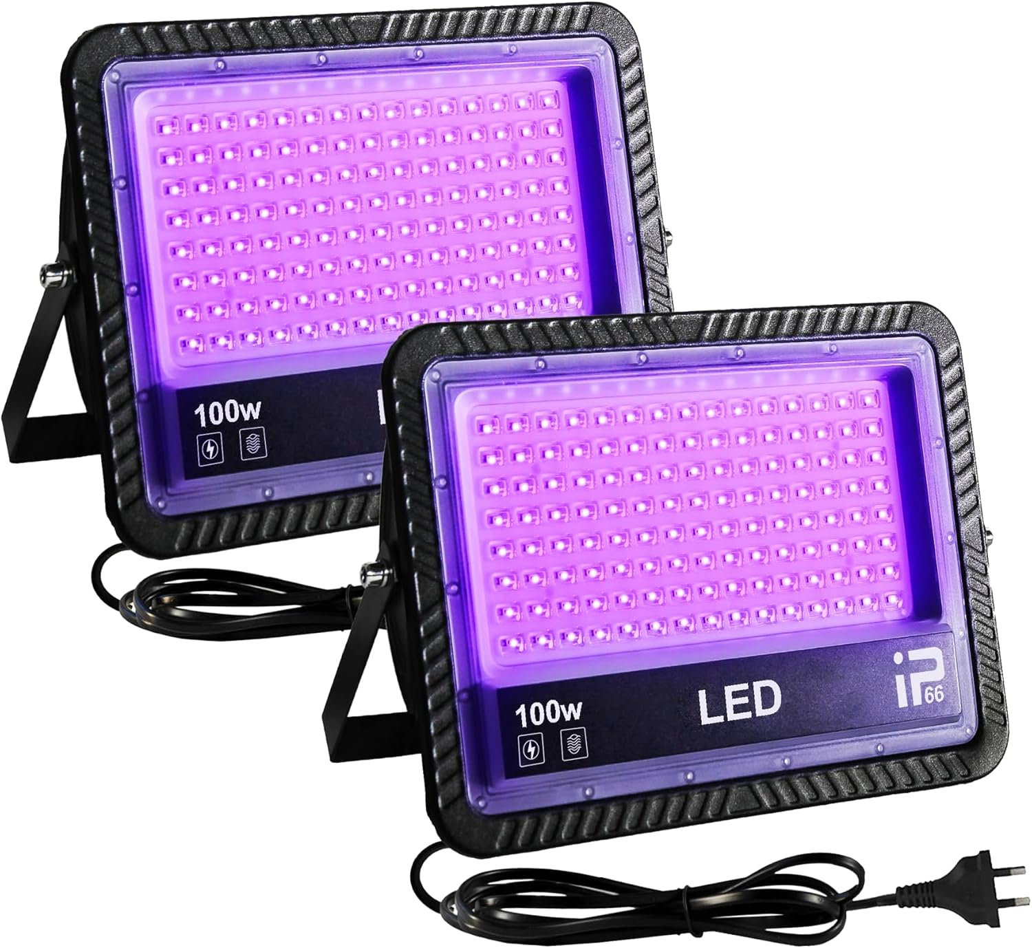 UV Black Light 100W, 395-400Nm Uv Flood Light Outdoor IP66 Waterproof Led Black Light with AU Plug Ultraviolet Floodlight for Stage Party Disco Club Aquarium Fishing Halloween Christmas image number 5