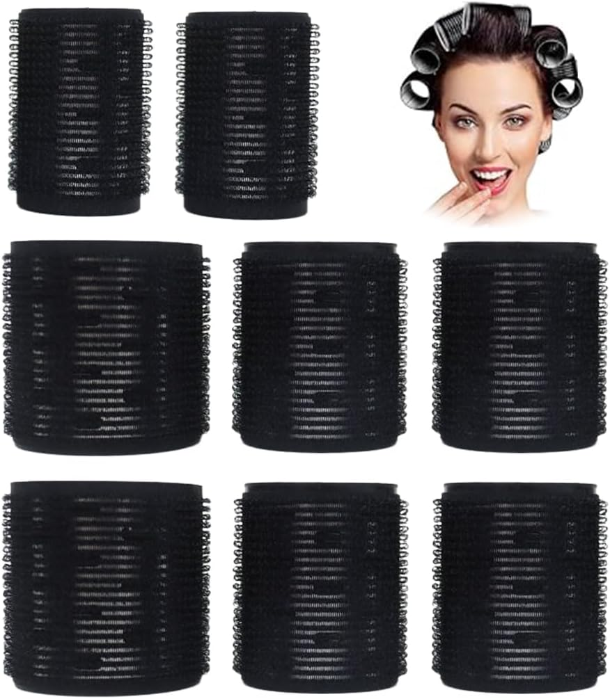 XUZOPIM 8 X Magic Hair Curlers 60Mm DIY Curling Tool Rollers - Available in Large, Medium and Small Sizes for Long, Mid-Long, Short, Thick and Thin Hair