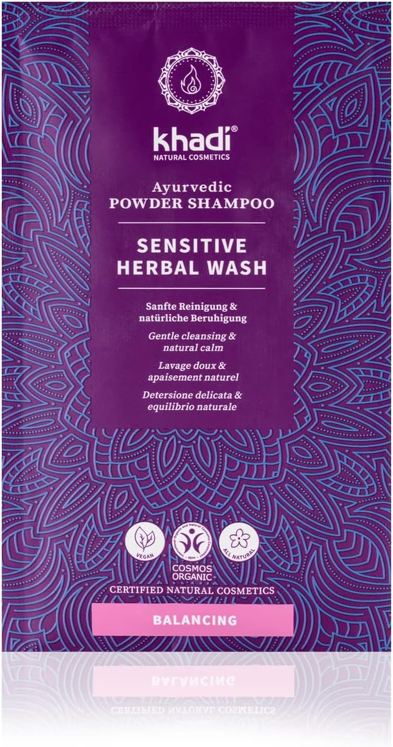 Khadi Sensitive Herbal Wash Ayurvedic Hair Mask - Cleansing, Soothing & Intensively Nourishing Powder Shampoo - 100% Natural & Vegan - 50 G image number 4