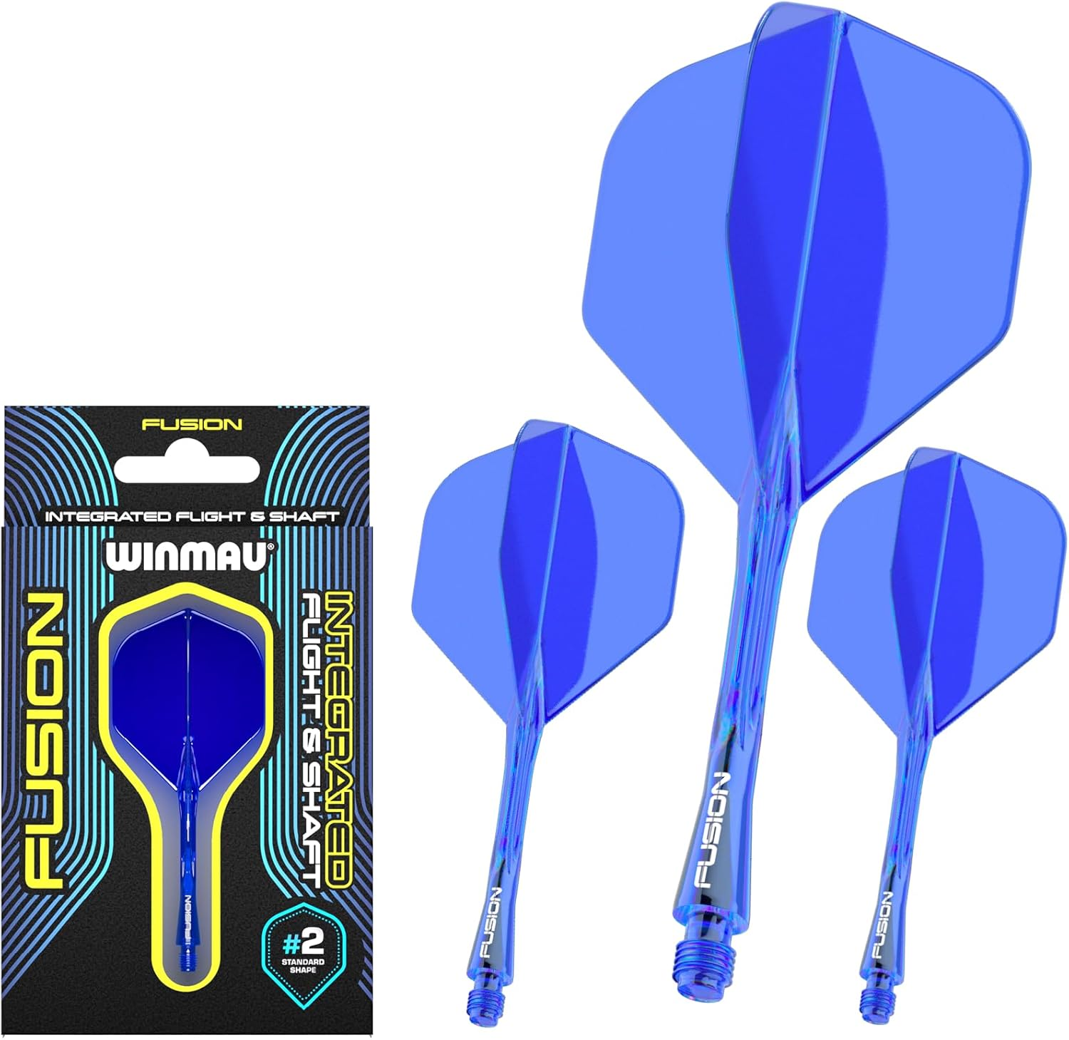 WINMAU Fusion Intergrated Dart Flight and Shaft System - 1 Set per Pack (3 Flights and Shafts in Total)