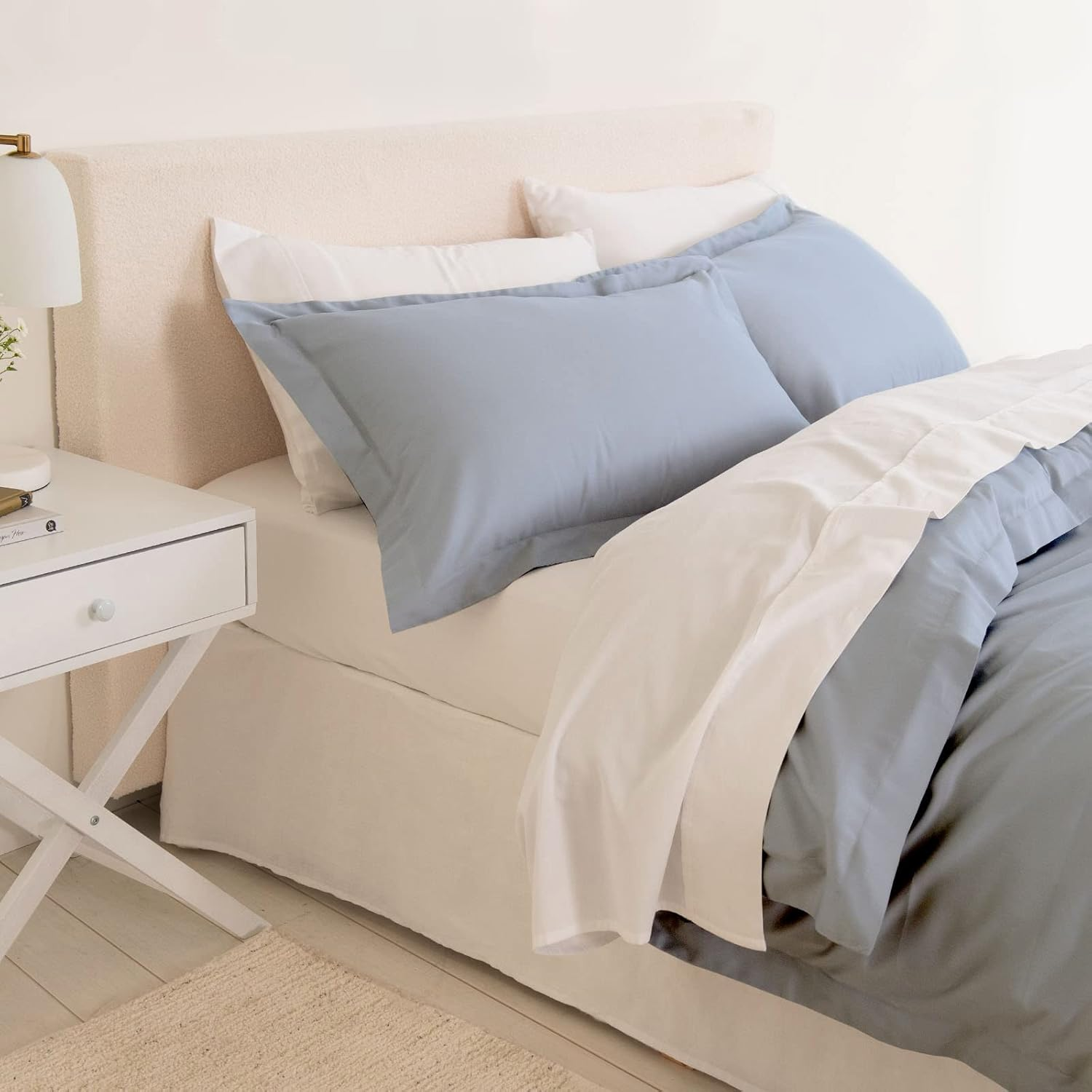 Royal Comfort Balmain 1000TC Quilt Cover Set 50% Bamboo 50% Cotton Luxury Ultra Soft, 1 X Quilt Cover, 2 X Pillowcases (Blue Fog, King) image number 1