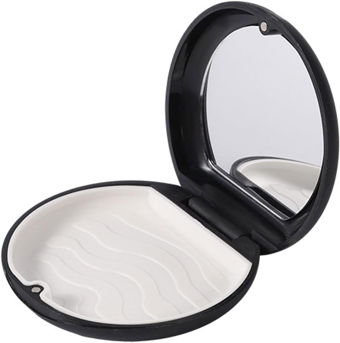 Aligner Case, Retainer Case, Braces Box,Denture Holder Case Small with Magnetic Closure and Silicone Textured Line,Mouthguard Case Holder Protective Case for Oral Care Dentisty. (Black)