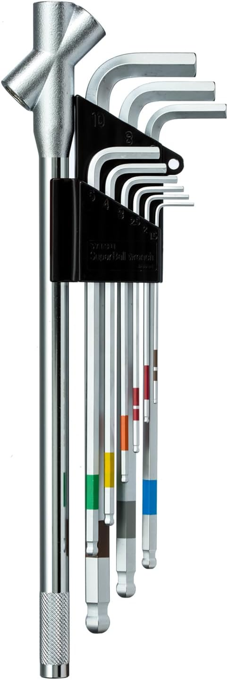 Wise SBL-1000 Ball Point Hex Key Wrench Set of 9 (Long Handle Included) Made in Japan/Can Be Tightened image number 4