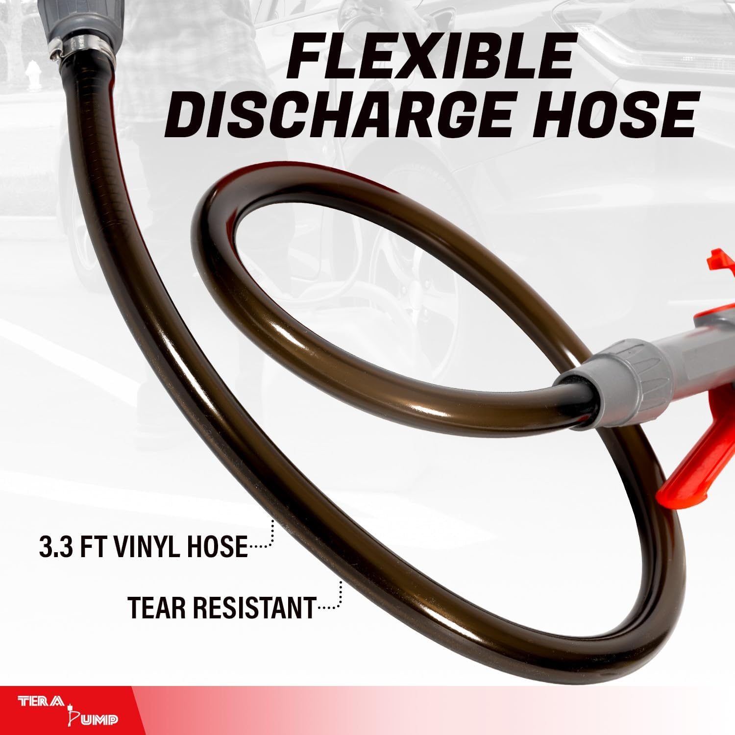 TERA PUMP Portable Battery Powered Multipurpose Gas Transfer Pump (2.8 Gallons/Min) &ndash; 2Nd Gen Liquid Transfer Pump with Quick Stop Nozzle for Gasoline, Diesel, DEF, Kerosene