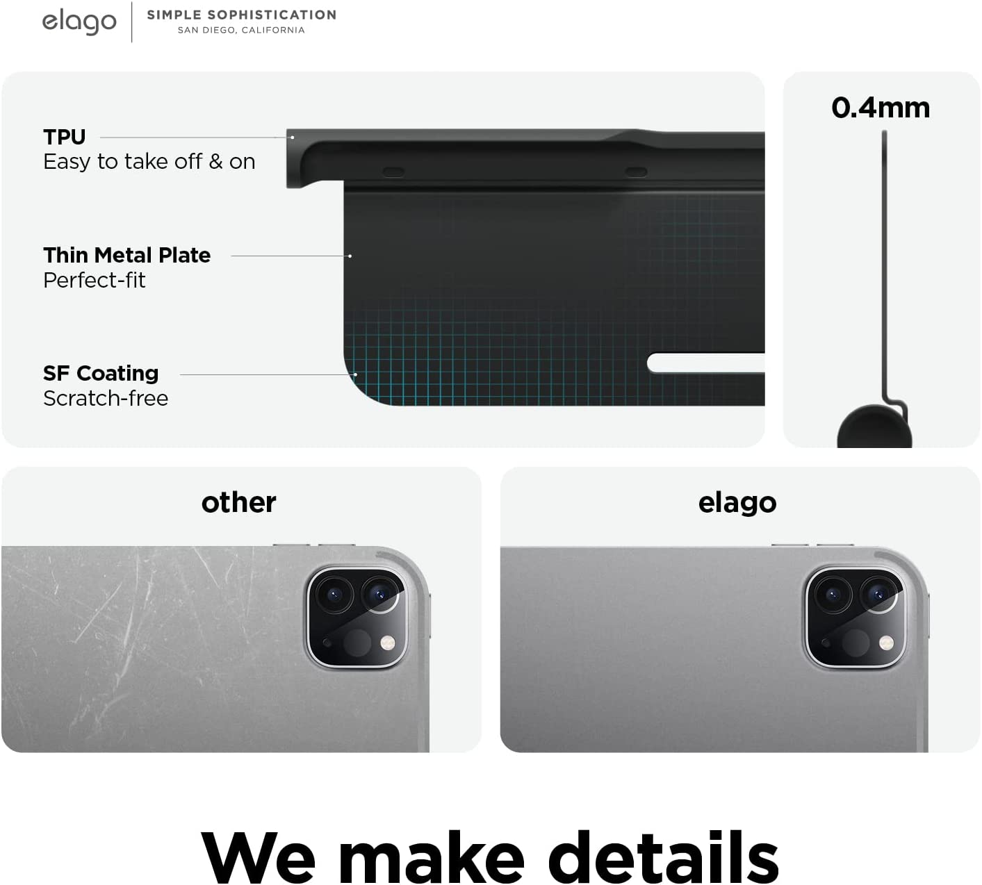 Elago Metal Pencil Holder Compatible with Apple Pencil Pro / 2Nd Generation/Usb-C, Compatible with Apple Magic Keyboard, Smart Keyboard Folio and Other Magnetic Cases for Ipad image number 1