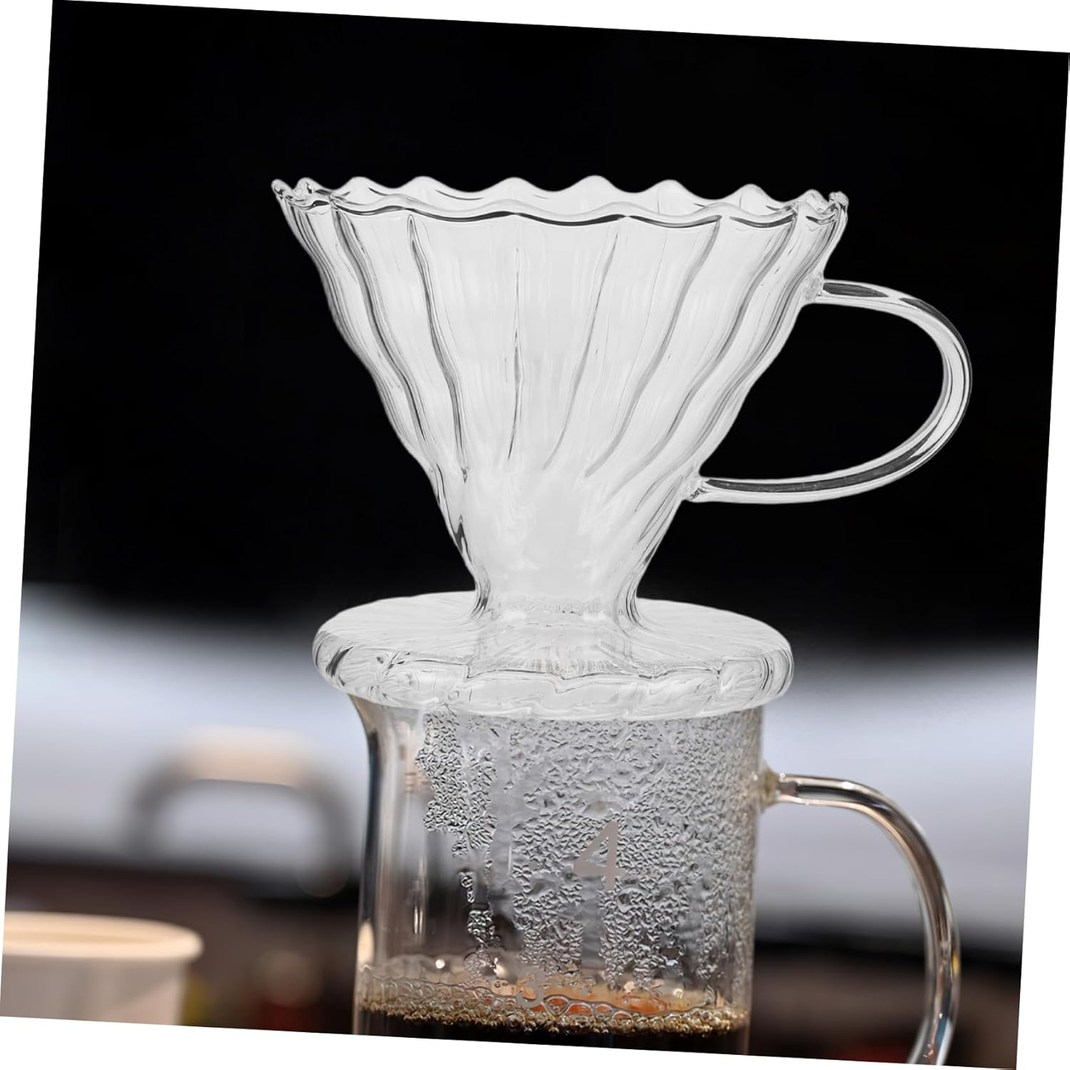 SECFOU Dripper Funnel Glass Filter Cup Portable Reusable Funnel for Espresso Machines Tea and Camping image number 4