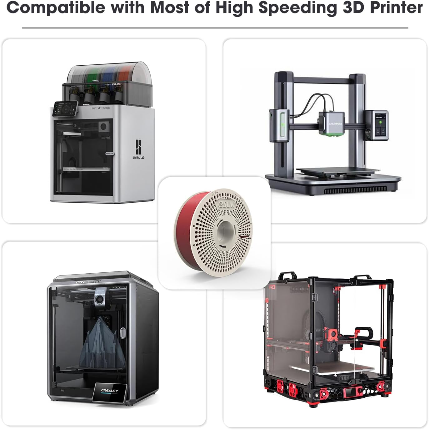 Esun PLA+ Refill Filament and Spool Kit, Refill Spoolless PLA plus 1.75Mm and Removable Filament Espool+, 1KG (2.2 LBS) for 3D Printers,Bone White image number 2