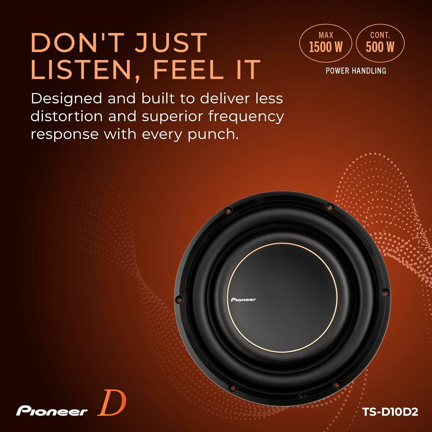Pioneer TS-D10D2 10" D-Series Component Car Subwoofer, 2&Omega; Stable image number 3