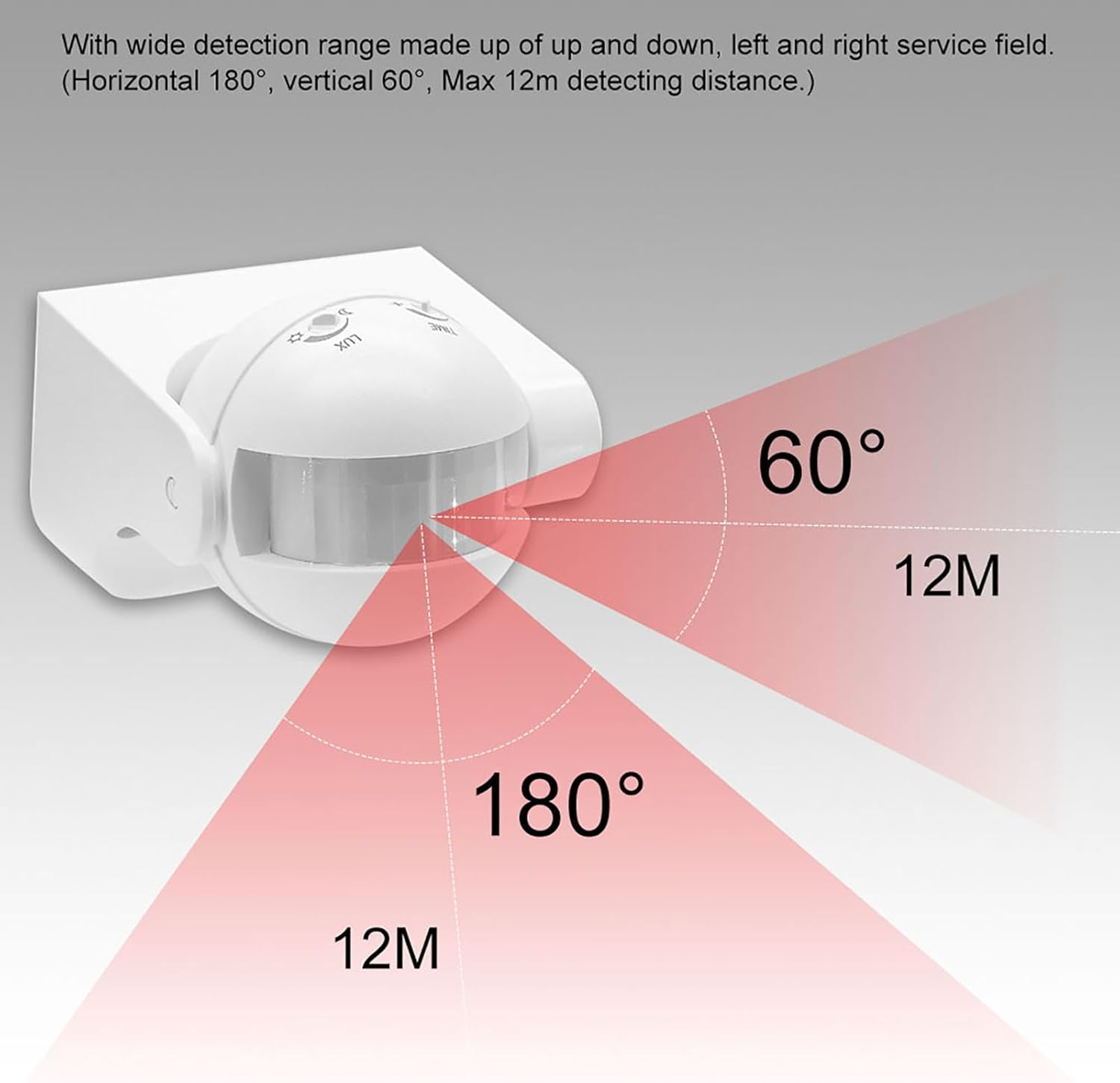 RIZGHWOY PIR Motion Sensor Switch, 180 Degree Outdoor Security, IP44 Rated, 240V AC, LED Compatible, White, 12M Detection Range image number 4