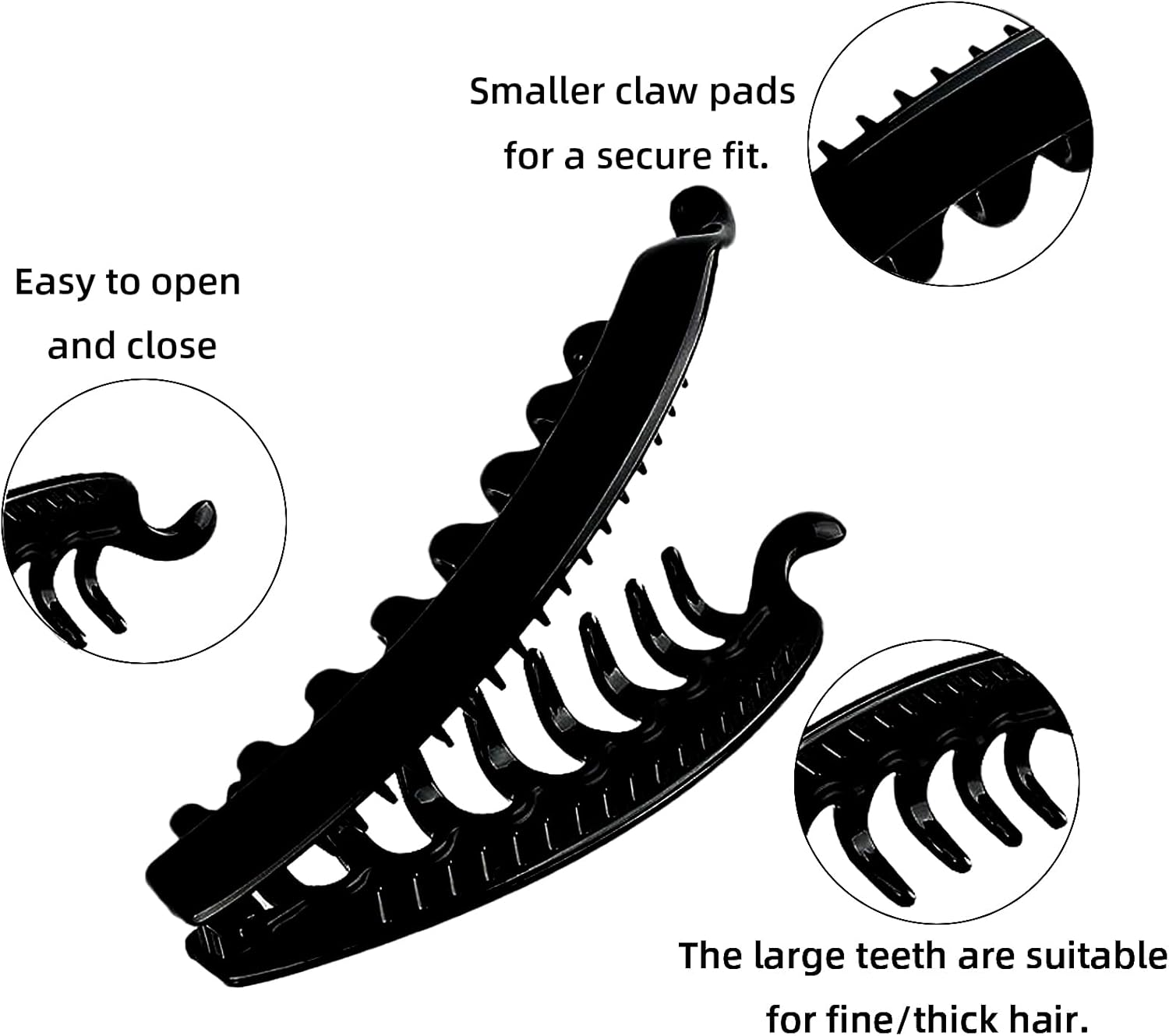 Xlihdzum 4Pcs Banana Clip Clincher Comb Hair Grips - Tortoiseshell Ponytail Holder Combs for Women & Girls, Strong Hold Hair Clips for Thick & Long Hair (Versatile Styling, Comfortable Wear) image number 3