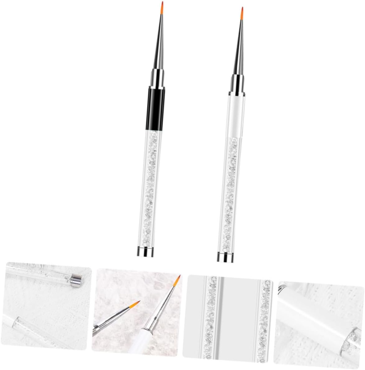2Pcs Nail Art Brush Manicure Drawing Pen Nail Art Line Pen for Salon Supply Home Use image number 2