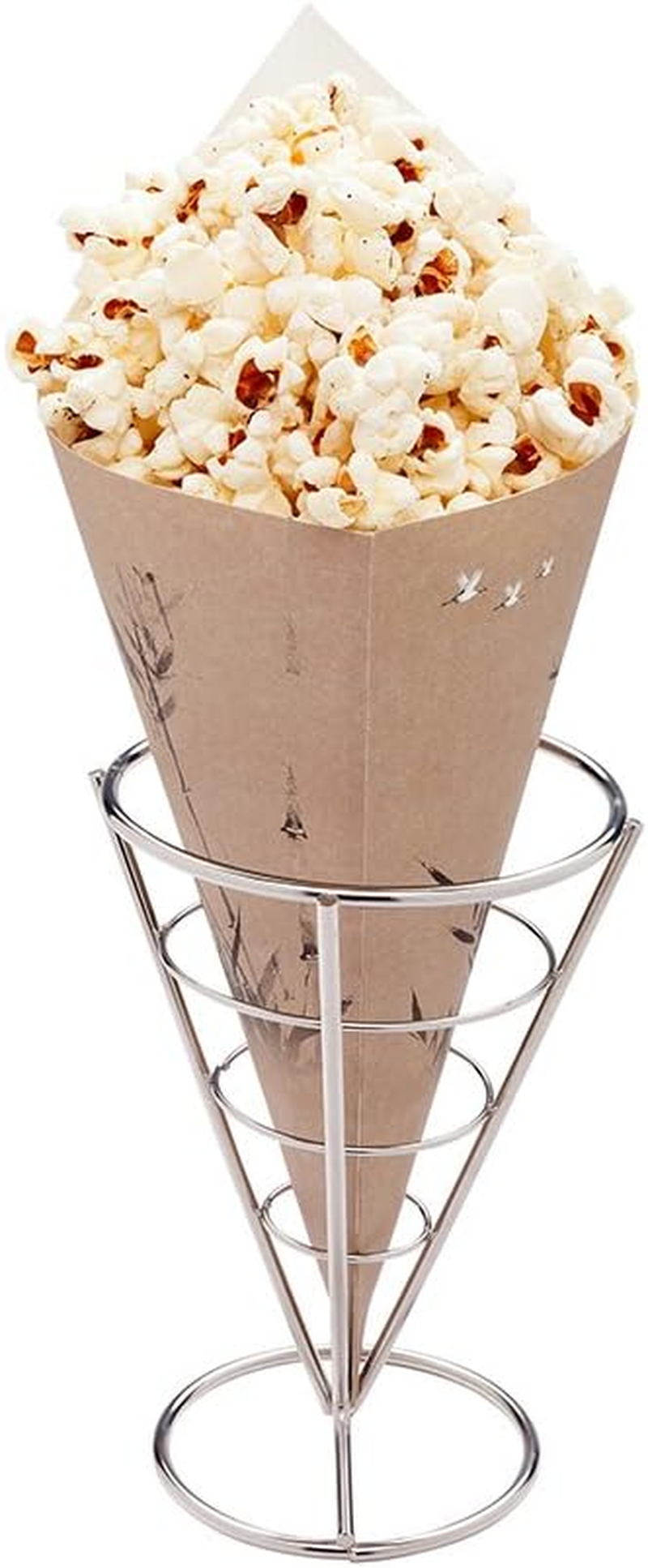 Restaurantware Conetek 10-Inch Eco-Friendly Finger Food Cones: Perfect for Appetizers - Food-Safe Paper Cone with Newsprint Styling - Disposable and Recyclable - 100-CT - Restaurantware