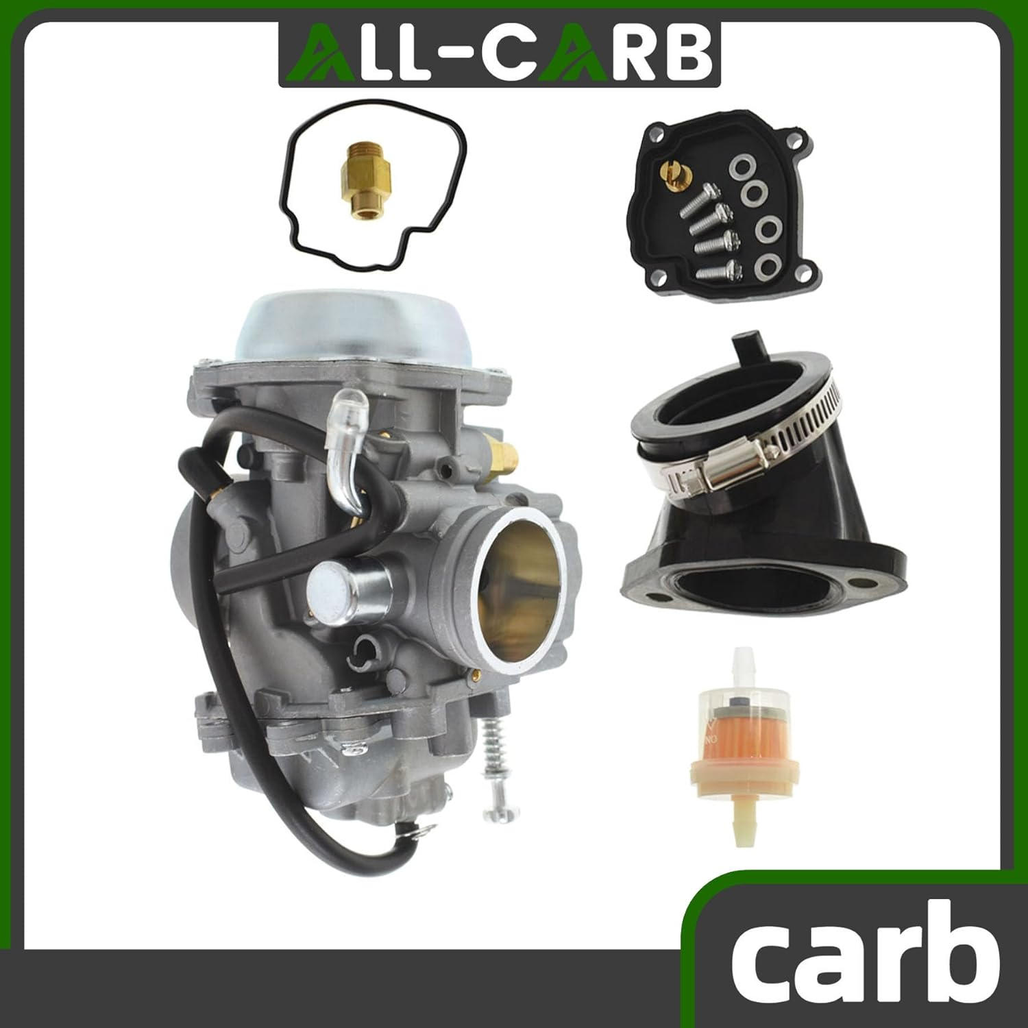 ALL-CARB Carburetor with Intake Boot Replacement for Polaris Hawkeye 300 400 Magnum 425 Worker 500 Carb image number 1