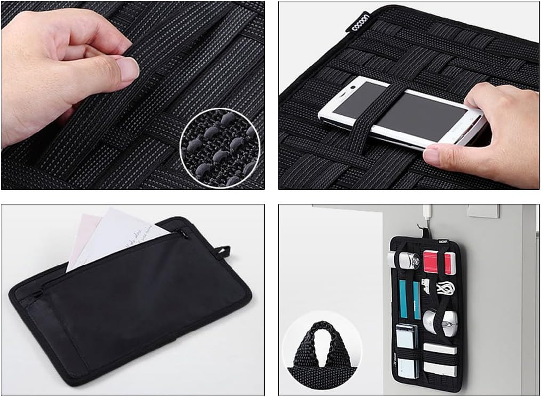 LA HUATE Elastic Electronics Organiser Cable Organiser Board Travel Digital Accessories Storage Plate image number 3