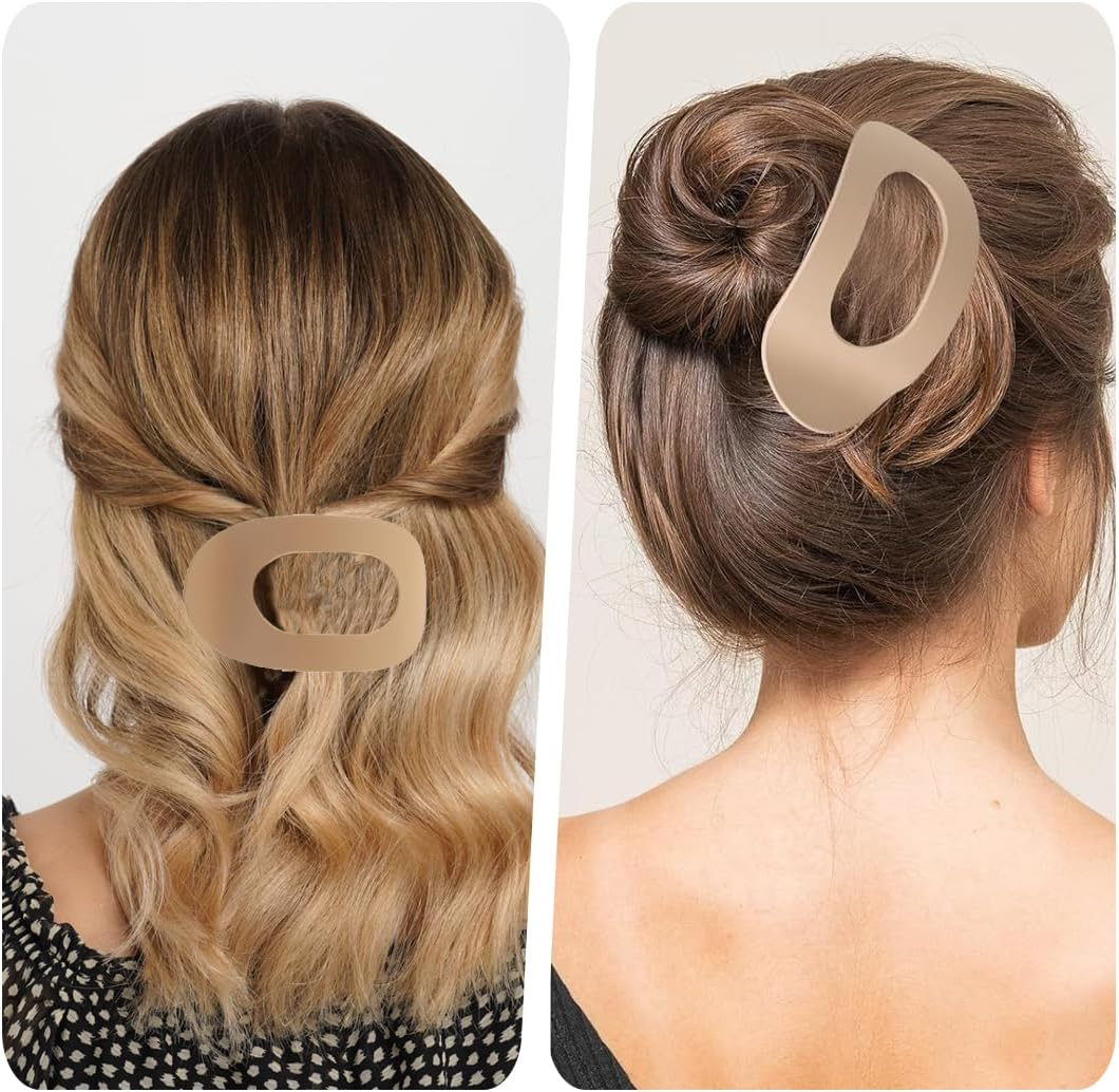 Pack of 6 Flat Claw Clips, Flat Hair Clips, French Hair Clips, Women'S Flat Secure Hold Inner Teeth Hair Claws, Strong Hold Side Hair Clips image number 4