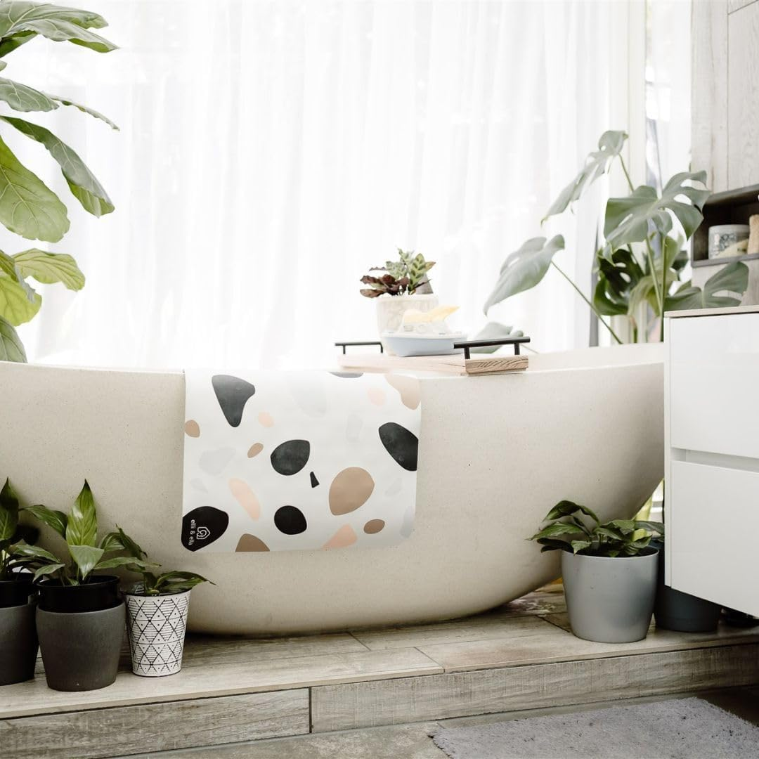 Elli & Ella Bath Mat for Kids - Non-Slip Suction Cups, Natural Rubber - Comfortable for Bath Time (Terrazzo Ivory) image number 5