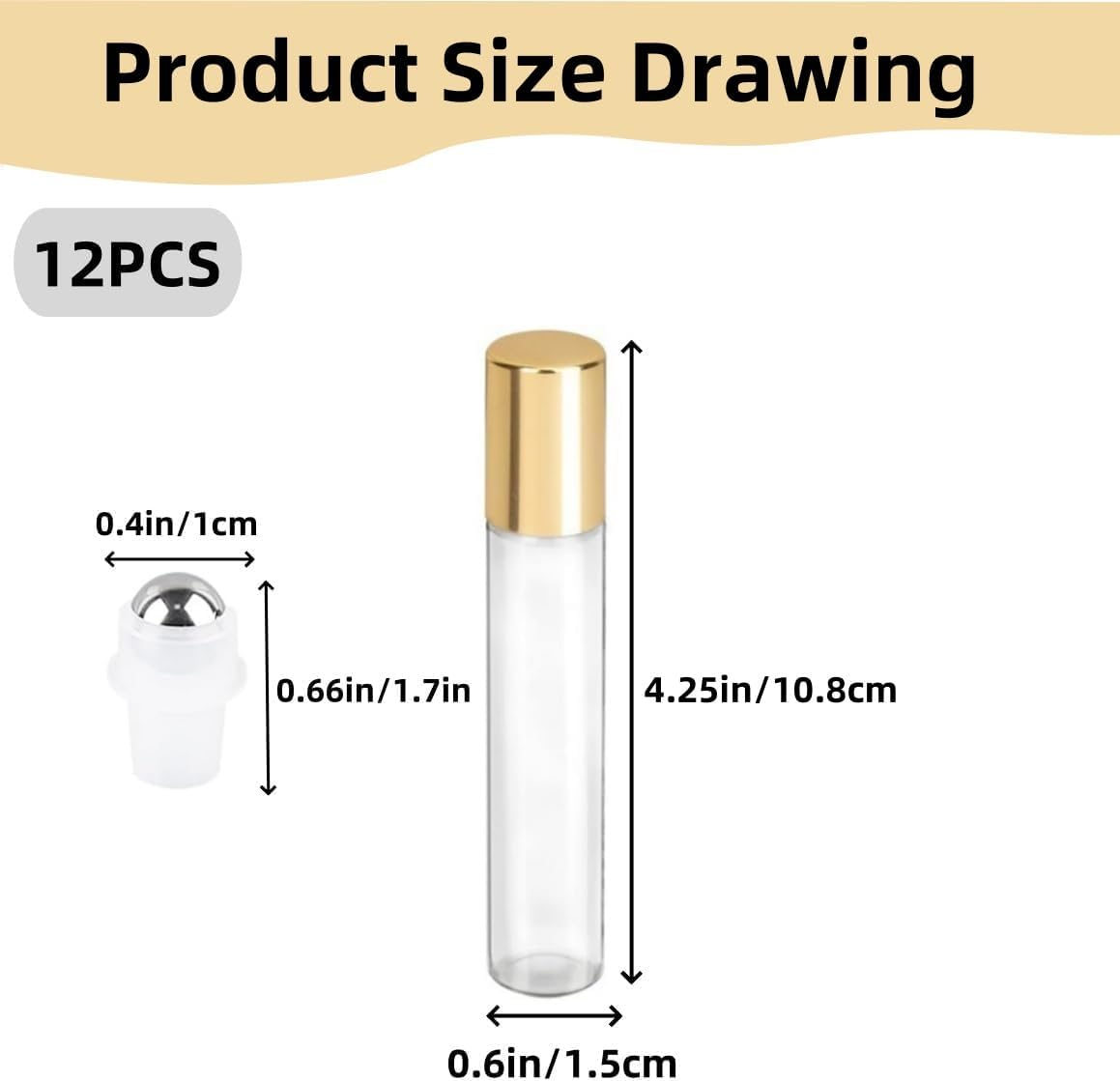 Kastetards 12PCS Clear Glass Roller Bottles with Stainless Steel Roller Balls,10Ml Empty Refillable Roll-On Bottles with Lids,Essential Oils, Perfume Bottles (With 1 Bottle Opener and 2 Droppers) image number 3