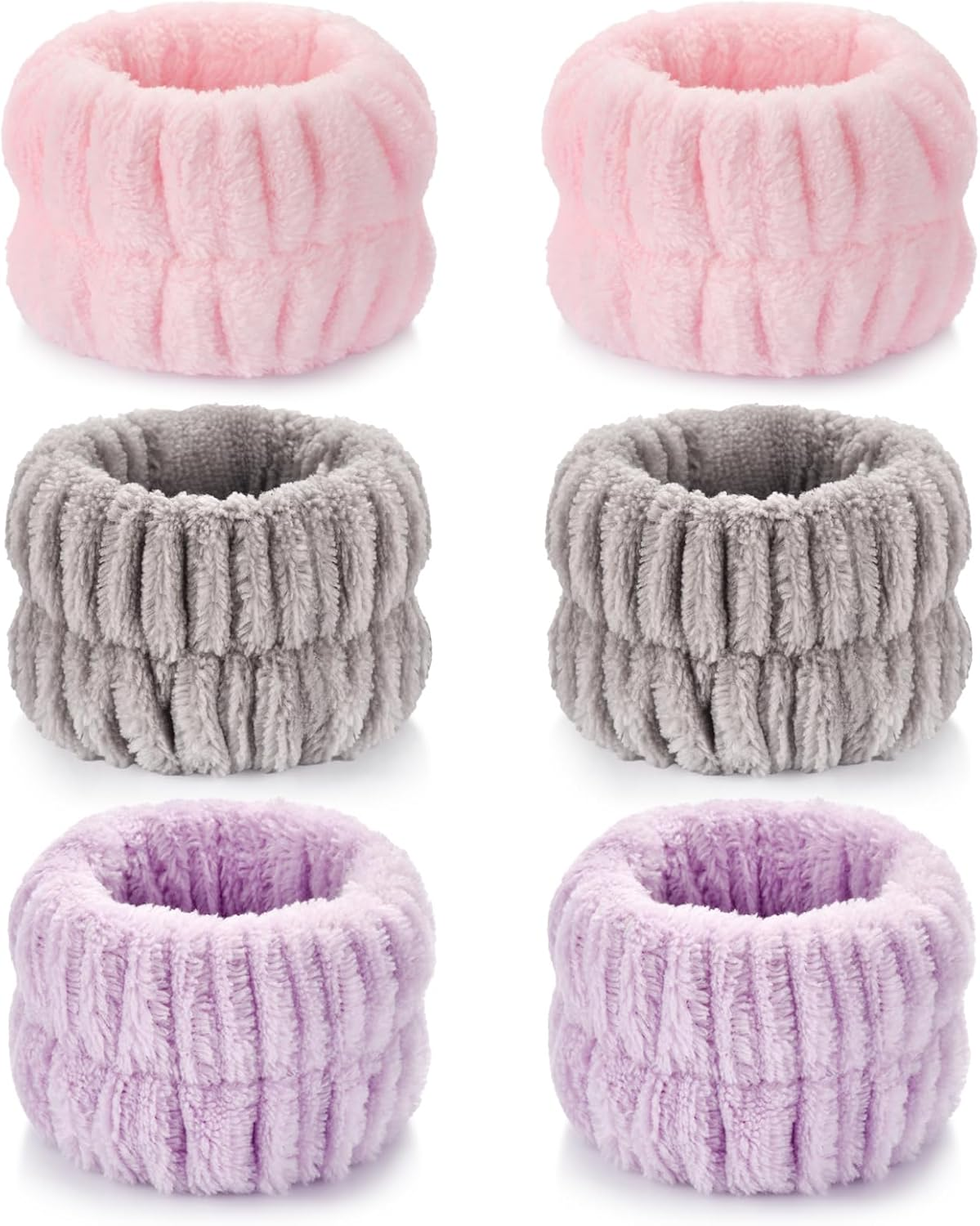 6Pcs Wrist Bands for Washing Face Wash Wristbands Wrist Towels Arm Bands for Skincare Makeup Wrist Cuffs Spa Wrist Scrunchies image number 2