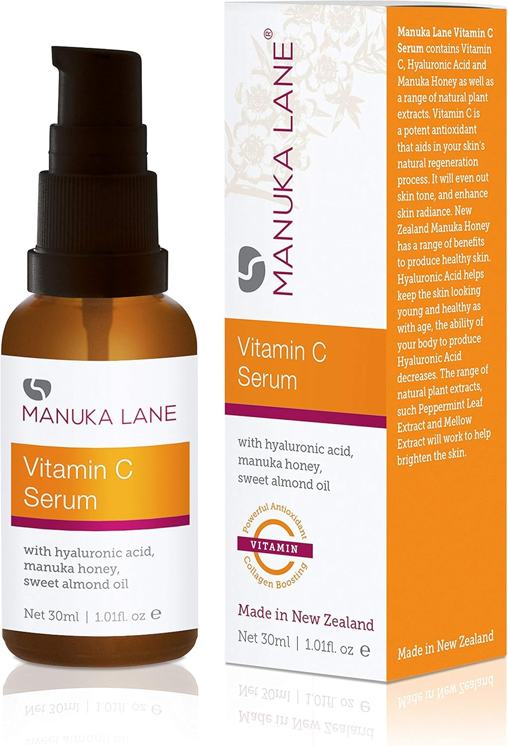 Vitamin C Serum for Face and Neck with Hyaluronic Acid, Manuka Honey & Sweet Almond Oil | Plant Based Formula | Carefully Formulated to Keep Your Skin Young and Healthy! image number 3